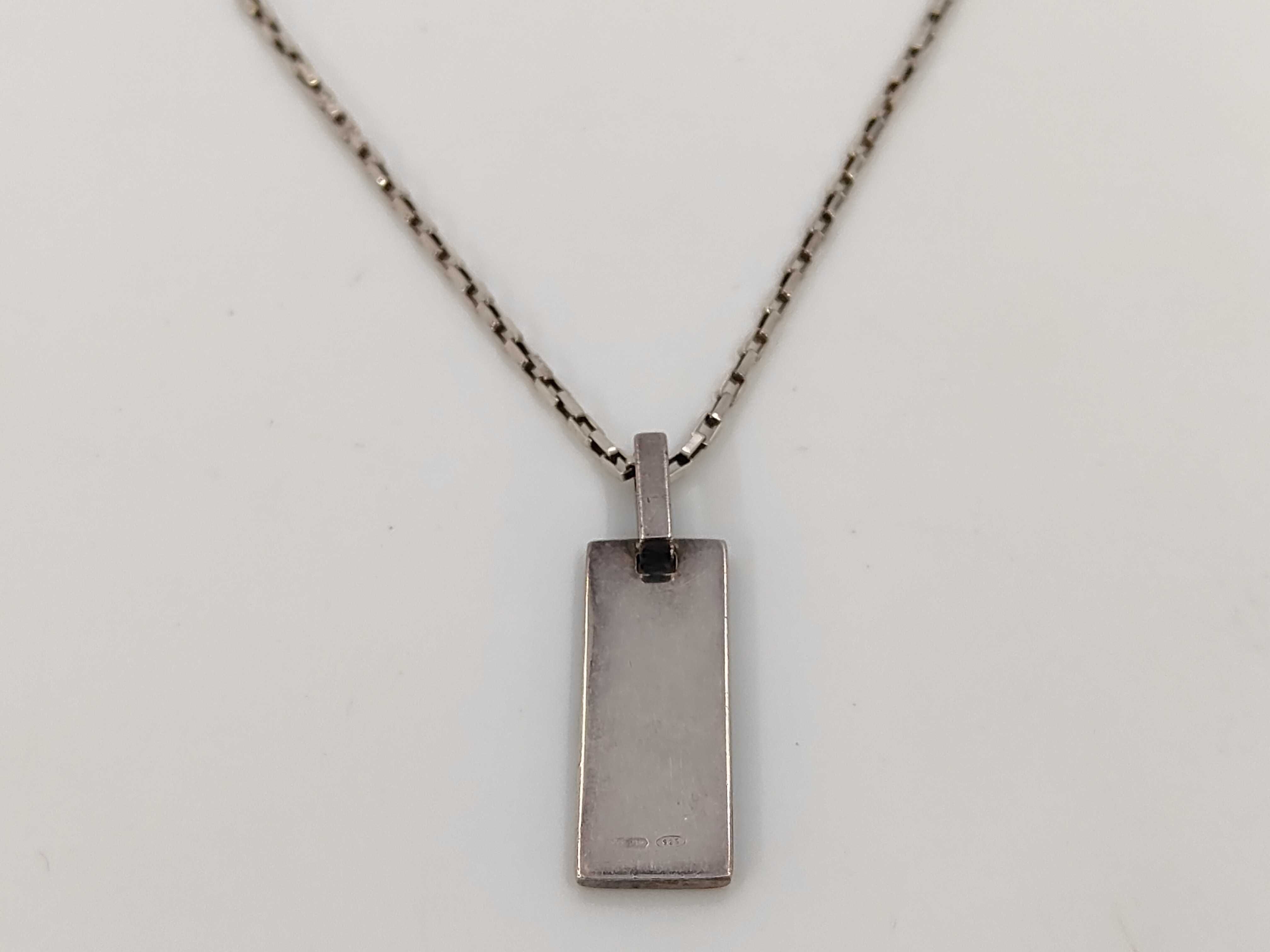 G logo plate silver necklace — view 2