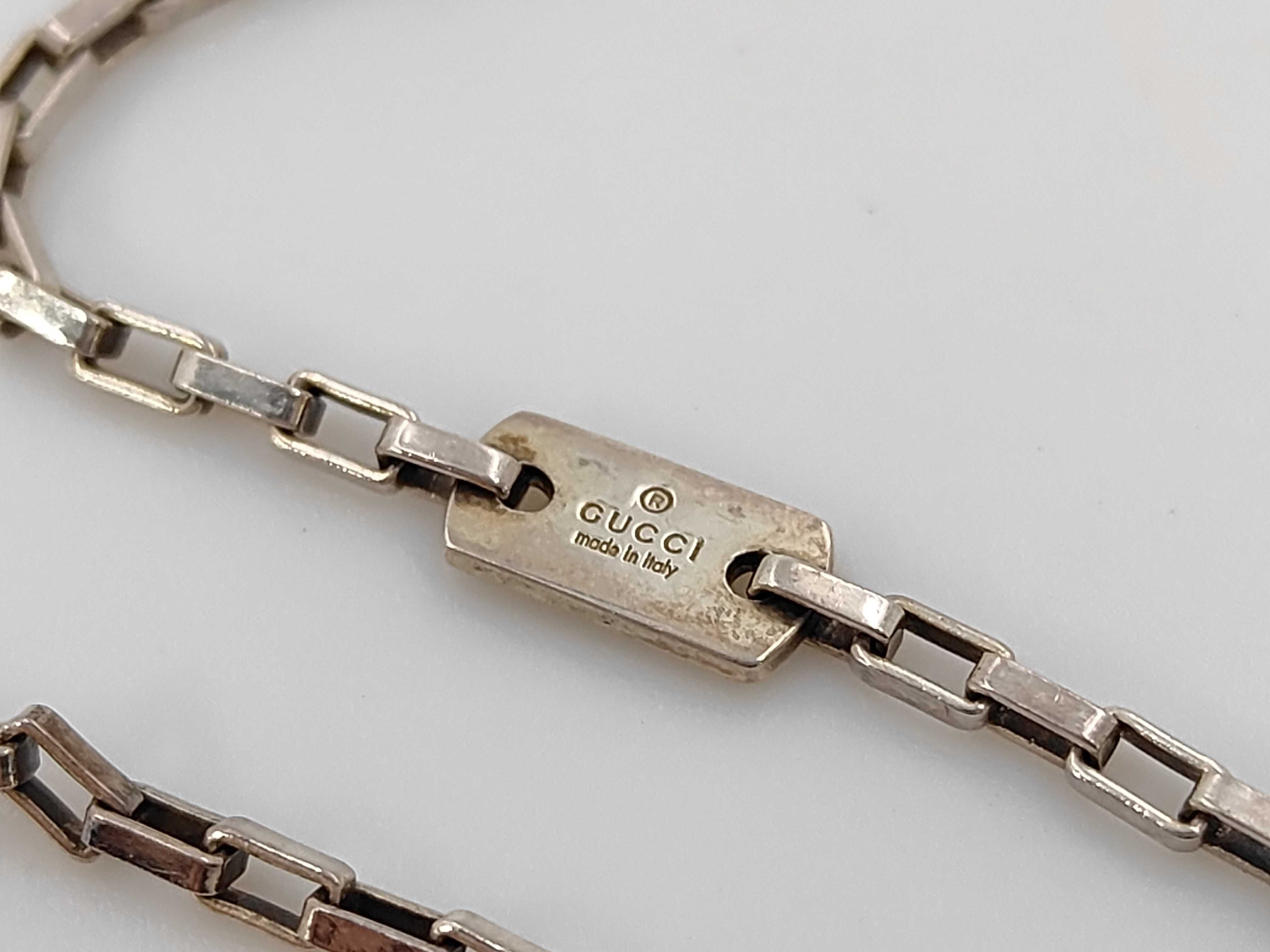 G logo plate silver necklace — view 5