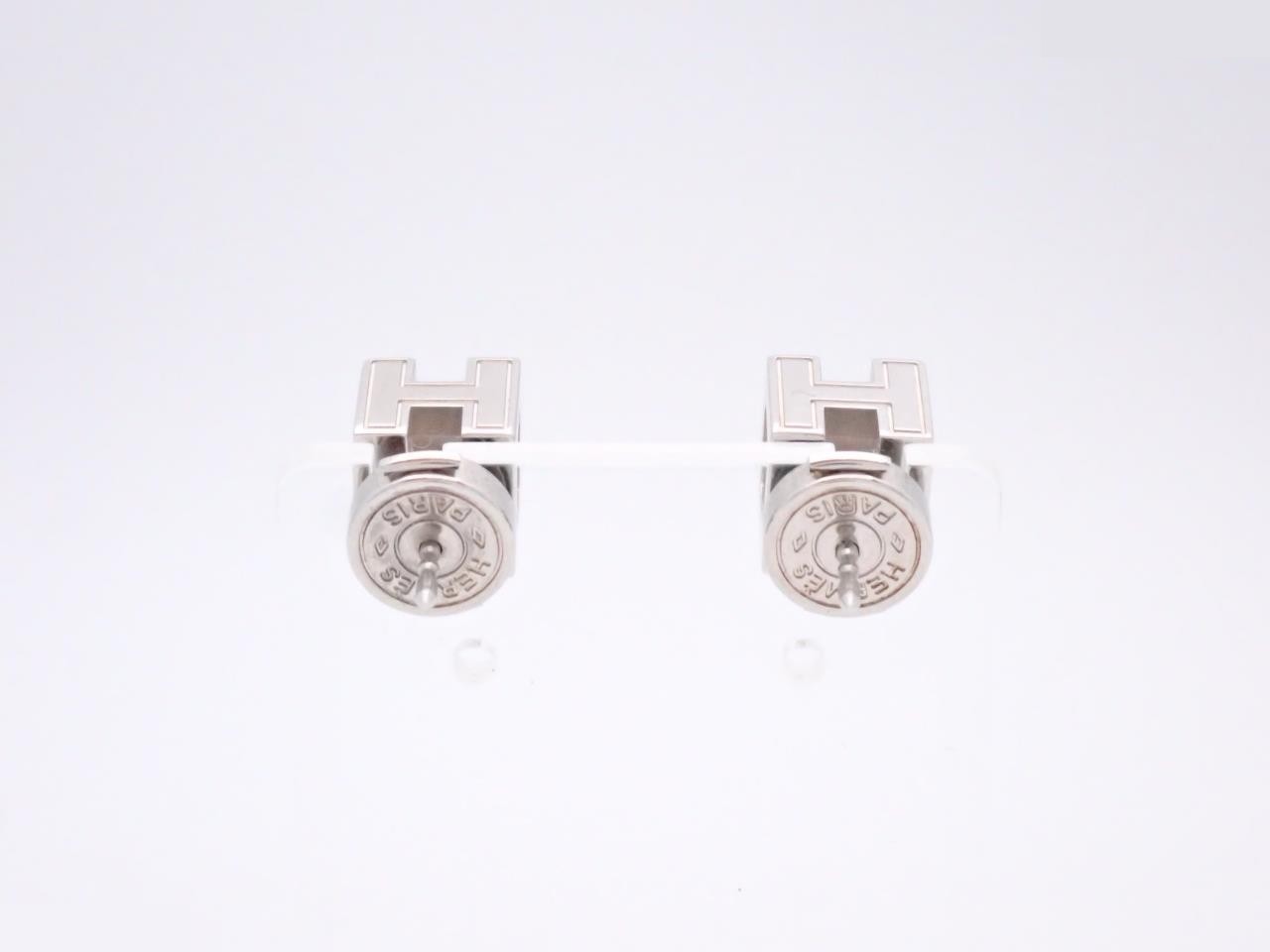 Cage ash H cube earrings — view 2