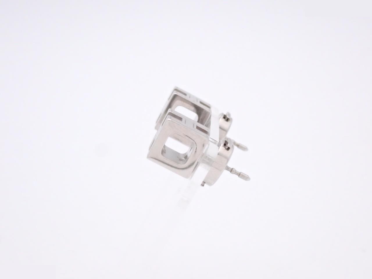 Cage ash H cube earrings — view 3