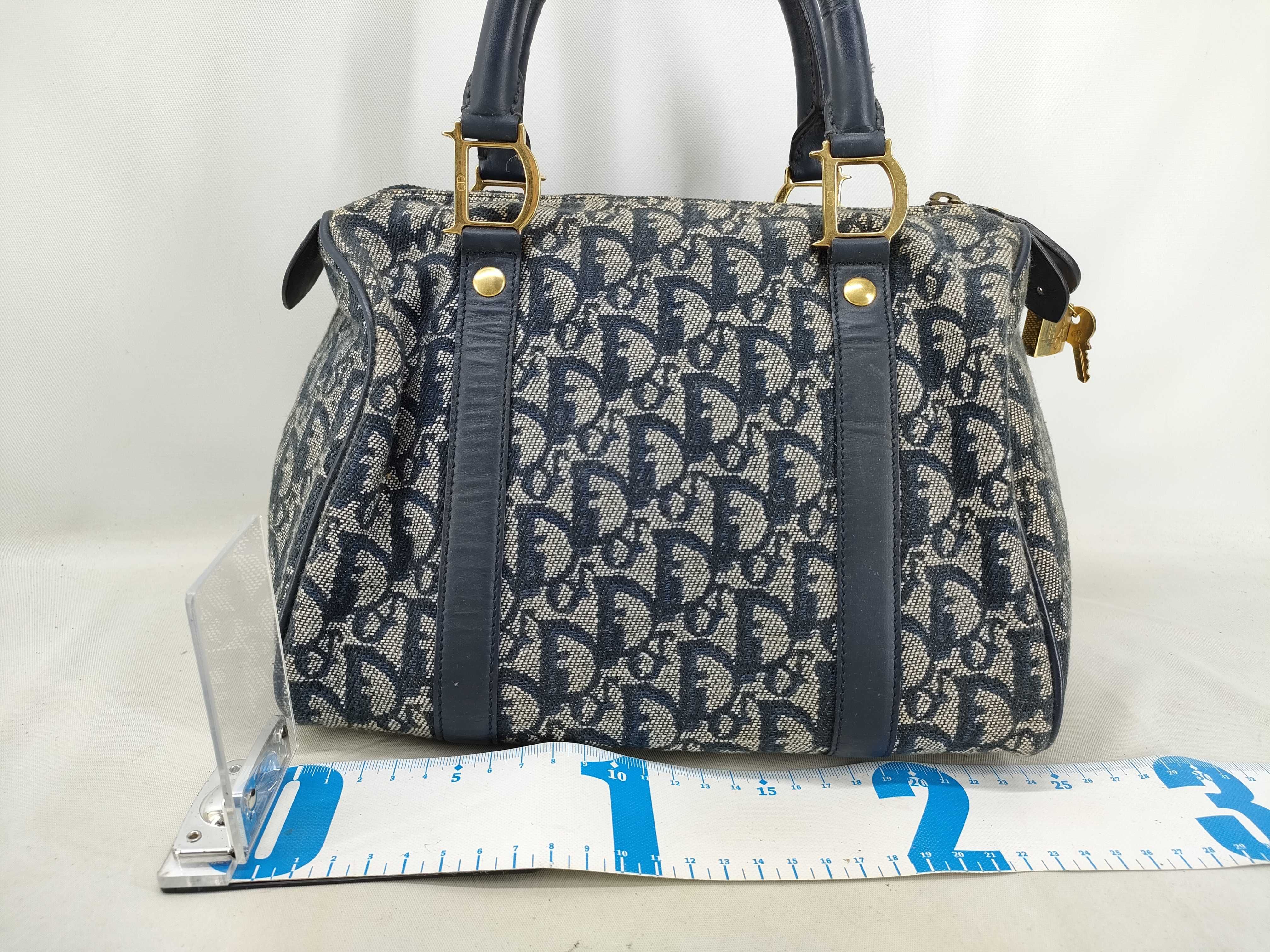 Trotter Mini Boston Bag, misshapen, discolored, stained. — view 2