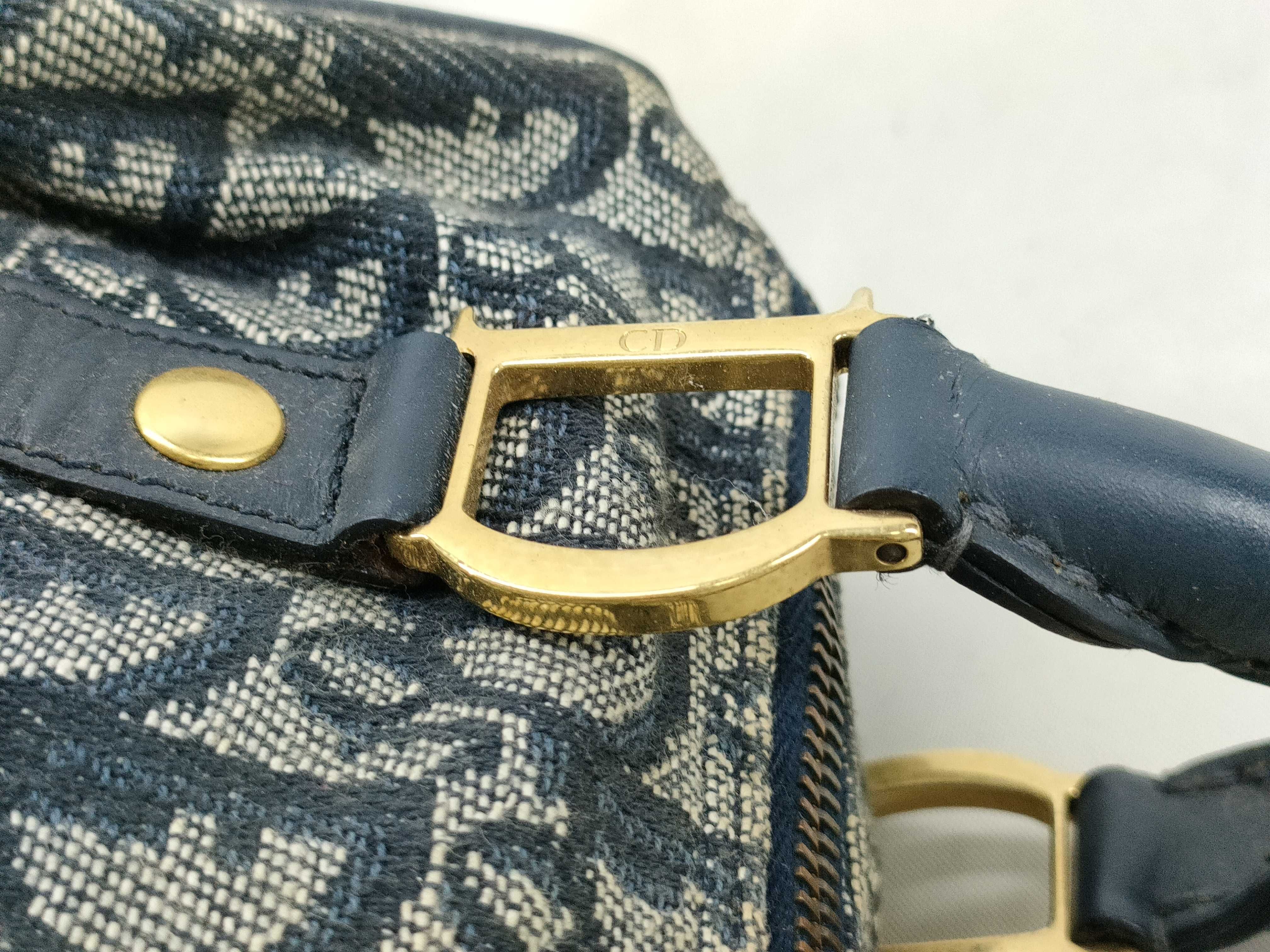 Trotter Mini Boston Bag, misshapen, discolored, stained. — view 7