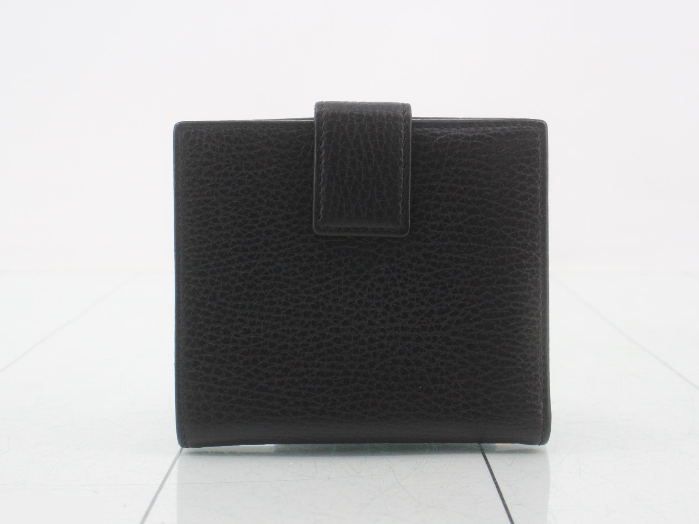 GG Marmont double-hook wallet, black, gold hardware — view 2