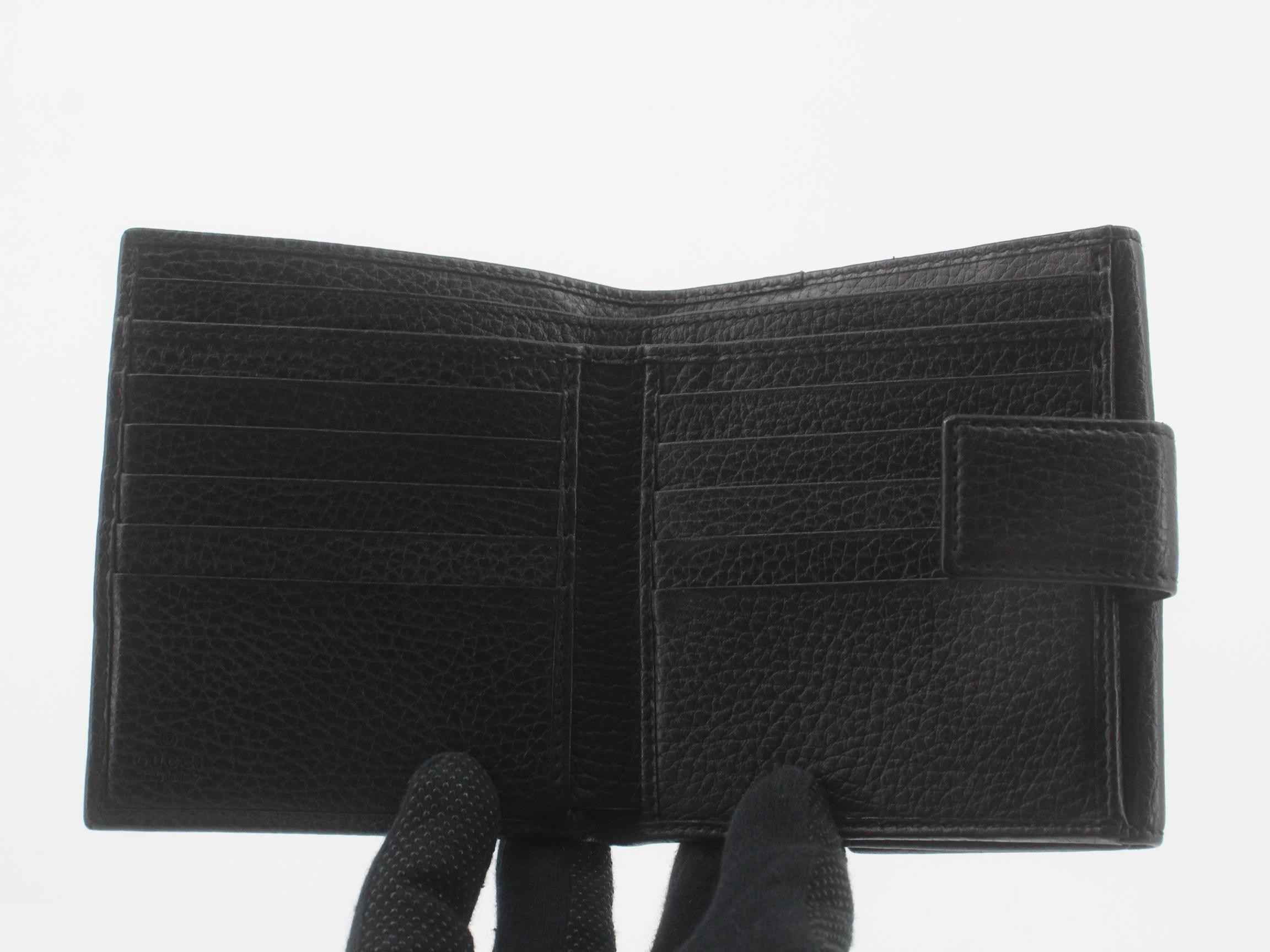 GG Marmont double-hook wallet, black, gold hardware — view 4