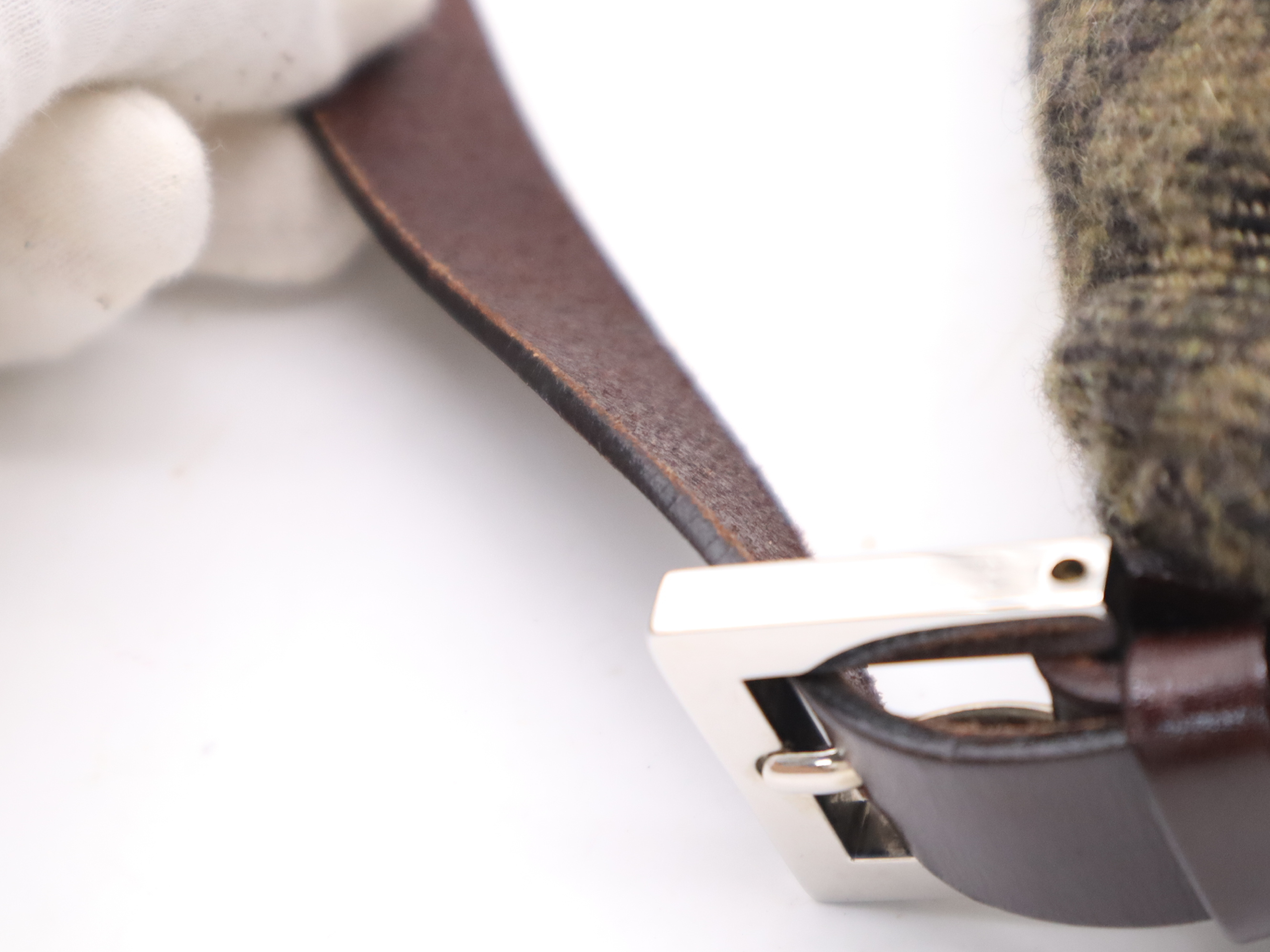 Wool Zucca Mamma Bucket Green Silver Hardware Shoulder Bag — view 9