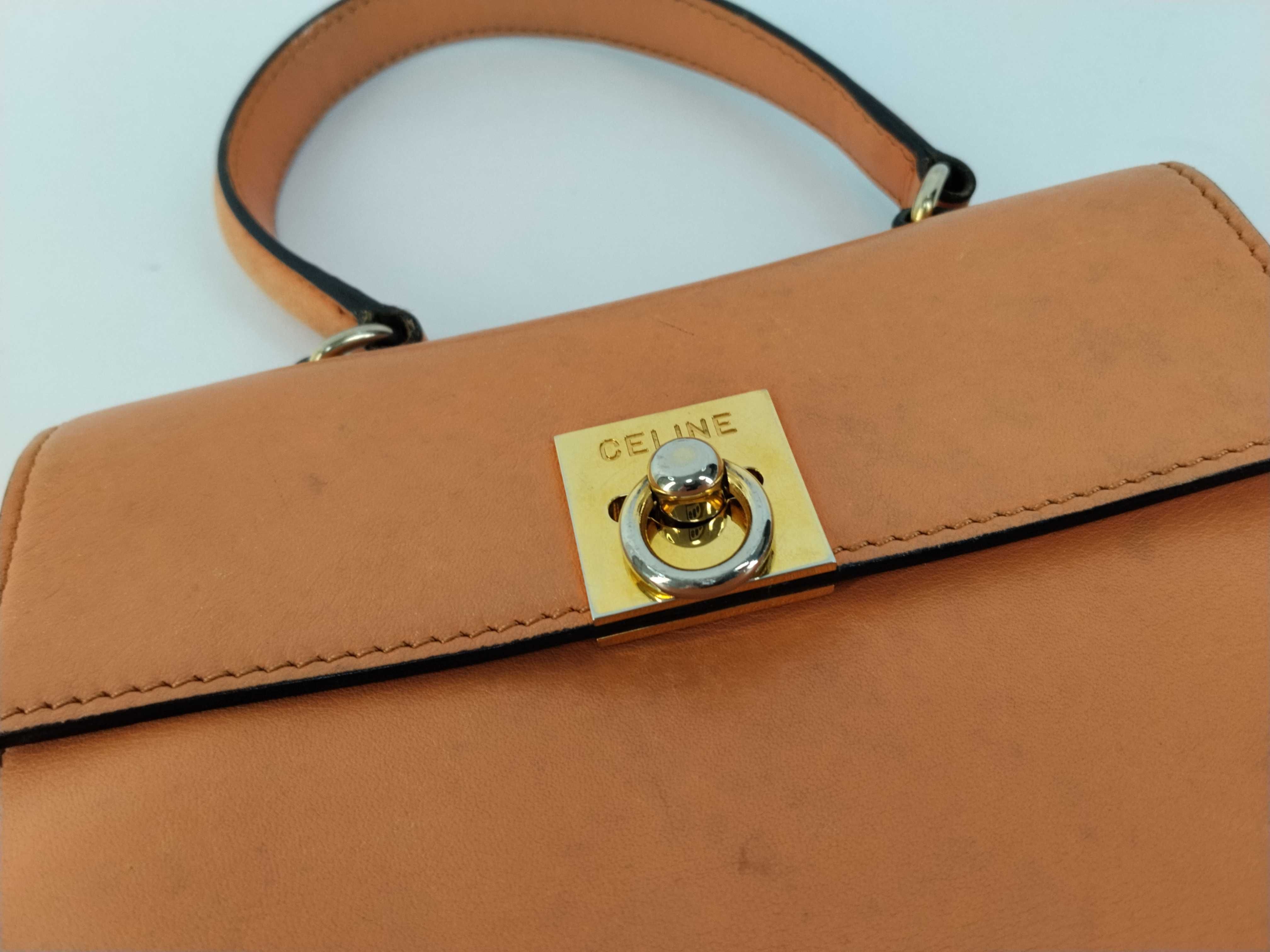 Vintage Handbag, All Leather, Camel Handbag — view 8