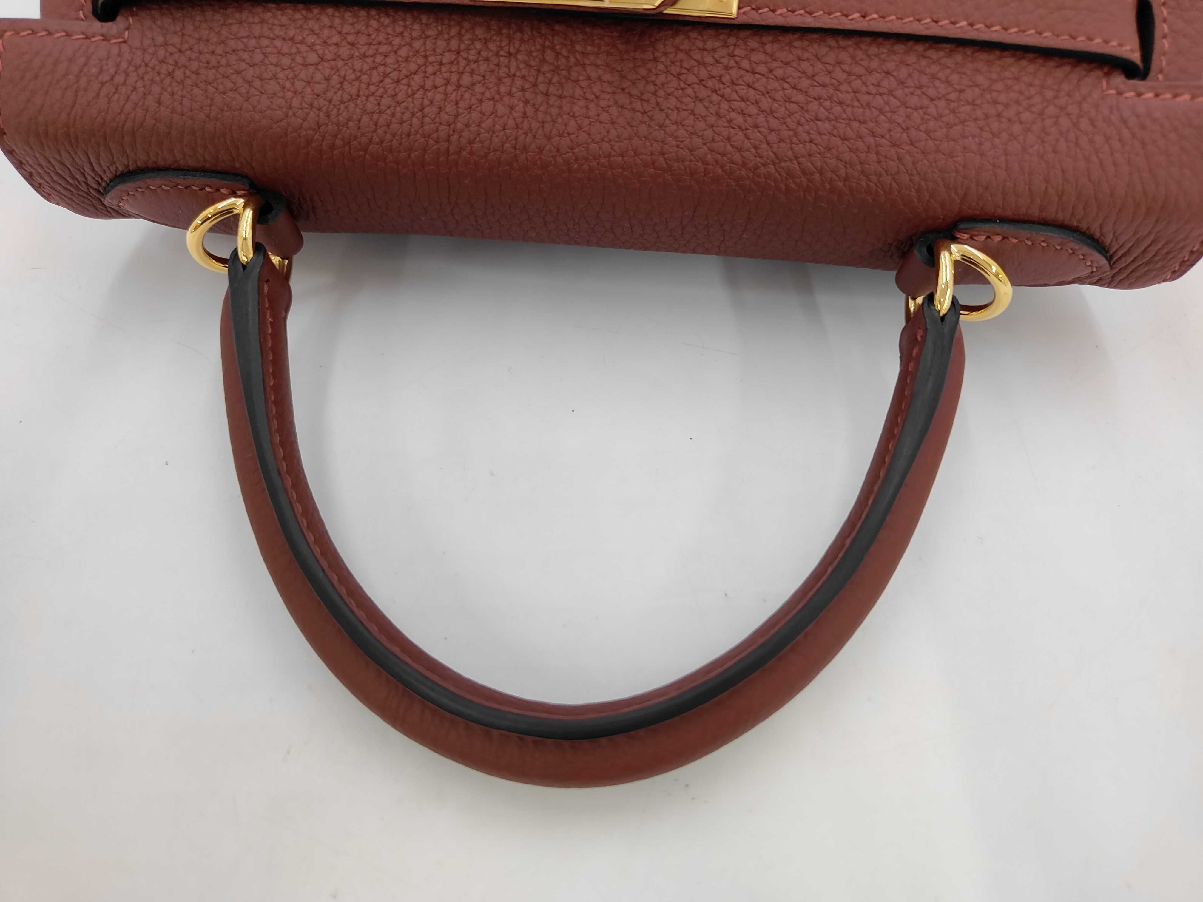 Kelly 25 Togo Rouge H Gold Hardware W Stamp Handbag — view 5