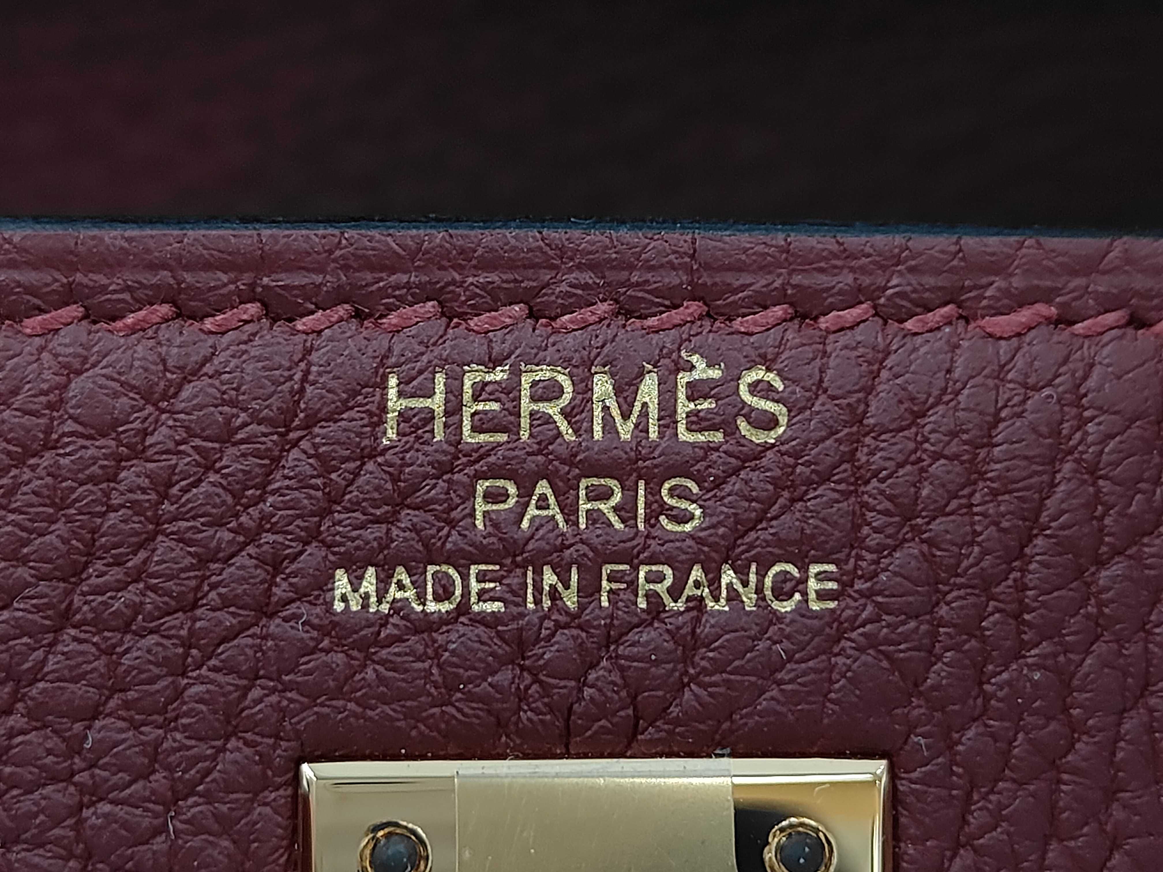 Kelly 25 Togo Rouge H Gold Hardware W Stamp Handbag — view 9