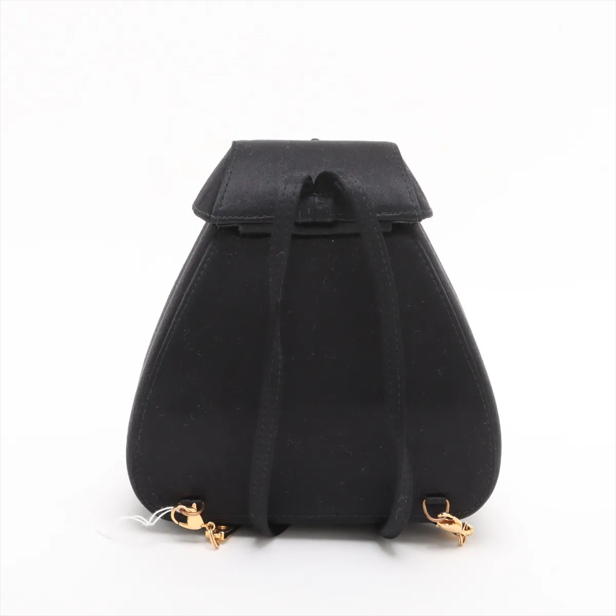 Vintage Satin x Rhinestone Backpack/Rucksack Black — view 2