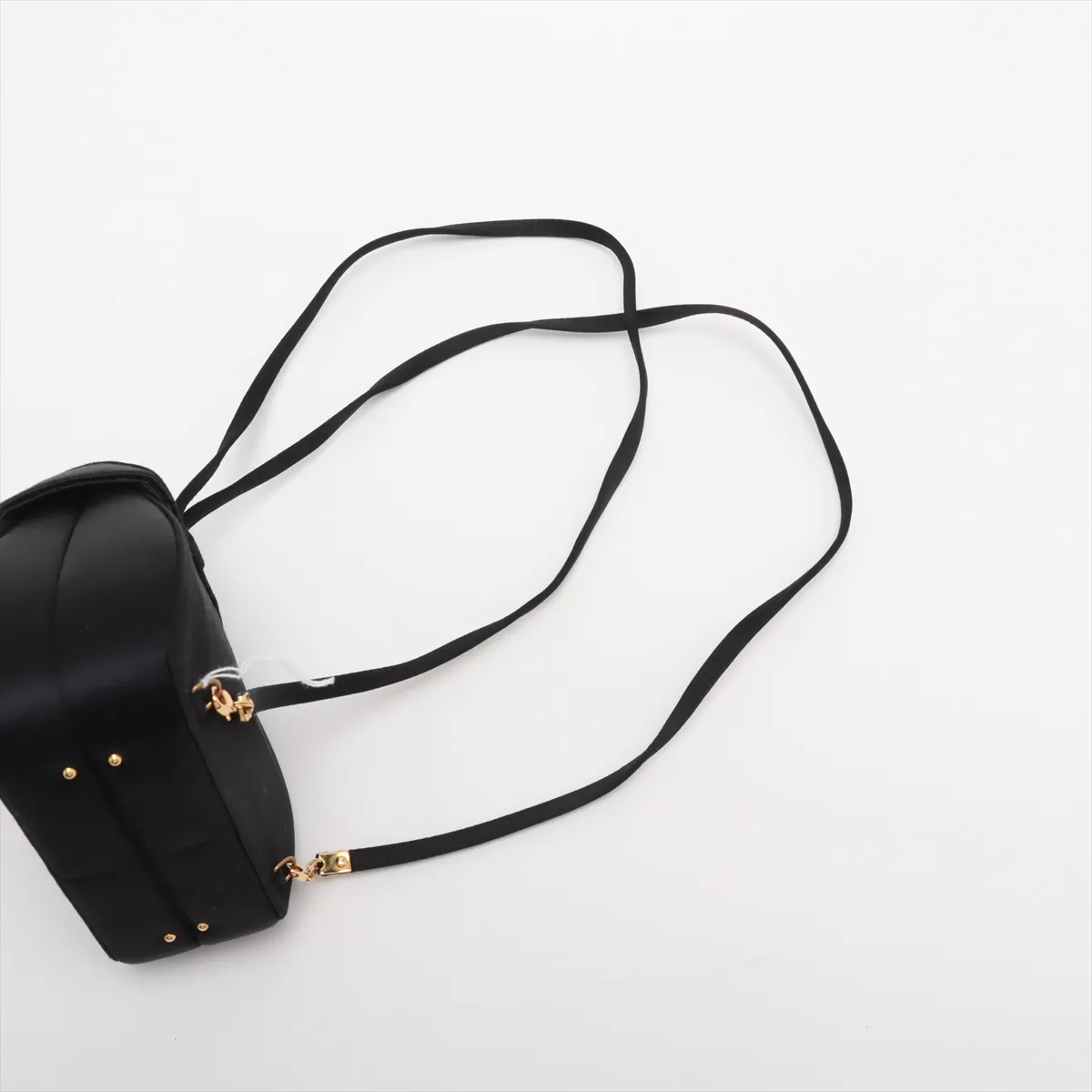 Vintage Satin x Rhinestone Backpack/Rucksack Black — view 6