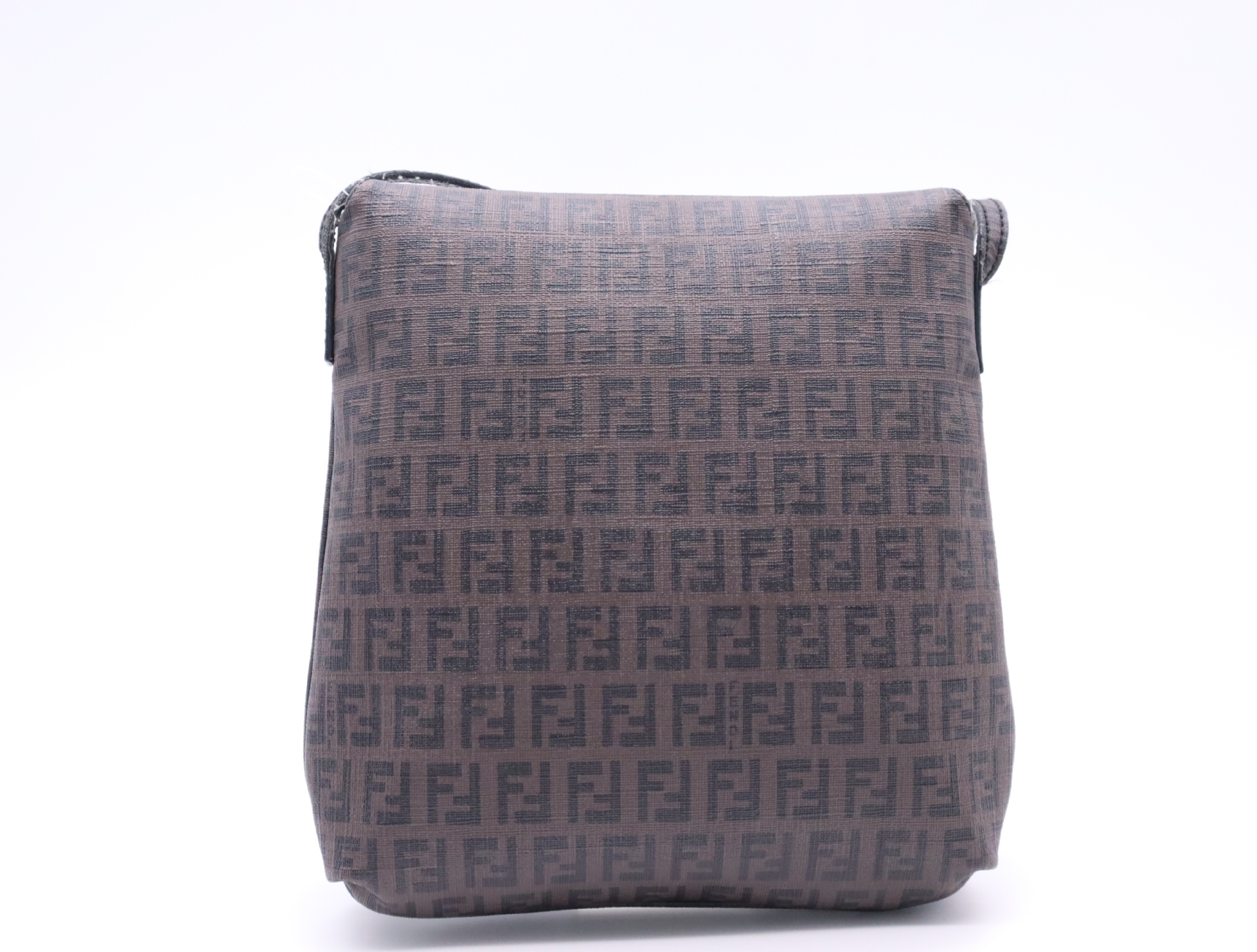 Canvas Zucchino Brown Gold Hardware Shoulder Bag — view 2