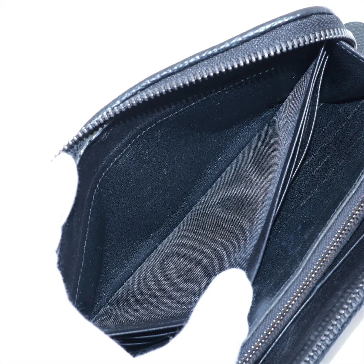 Intrecciato Leather Round Zip Wallet Green — view 4