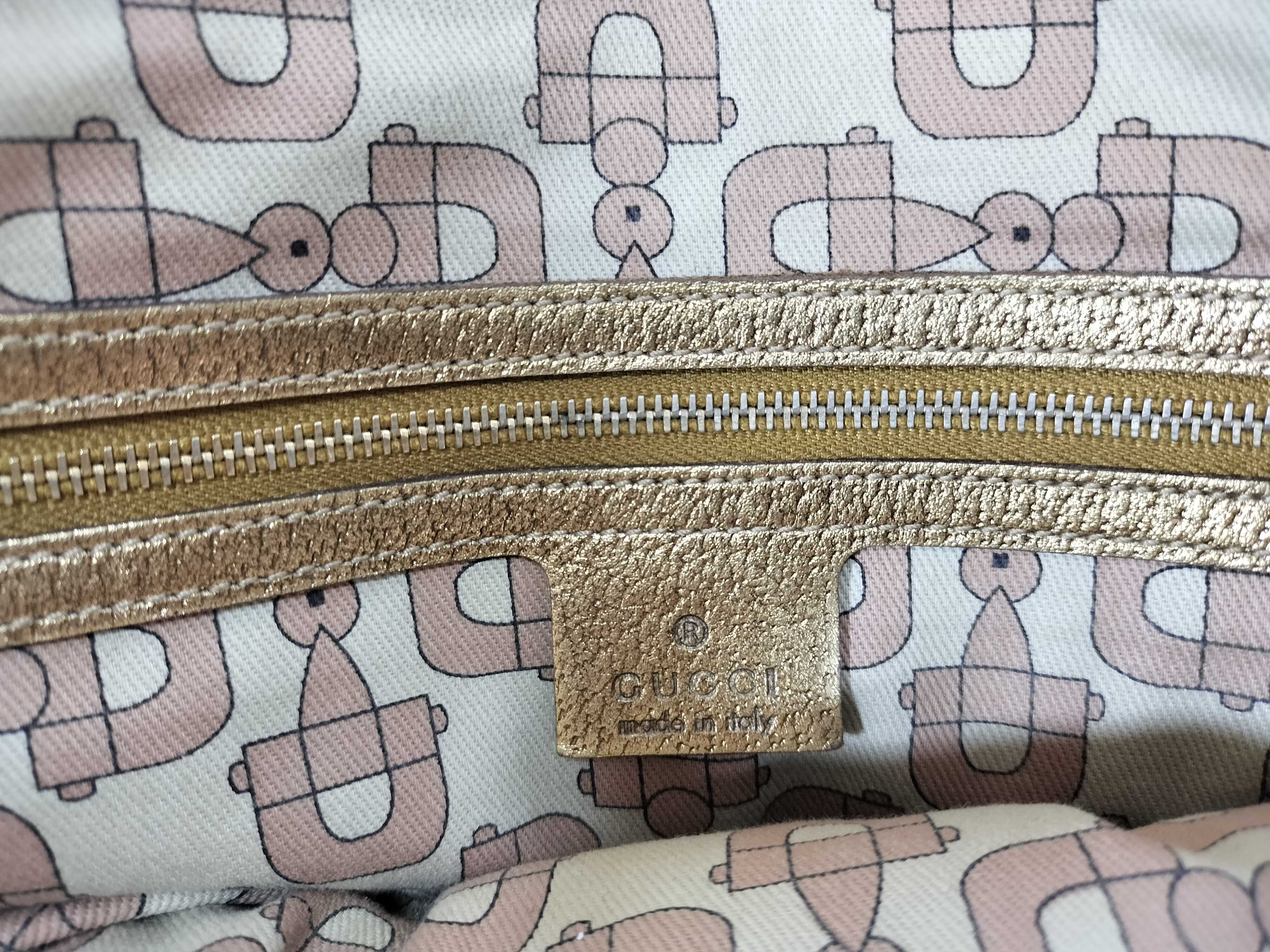 GG Canvas 137396 GG Canvas Sherry Line Tote Bag Gold Tote Bag — view 11