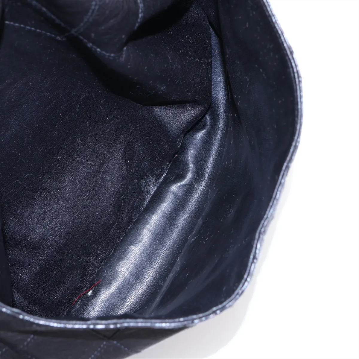 Bicolore Lambskin Chain Shoulder Bag, Drawstring, Black with Gold Hardware — view 7