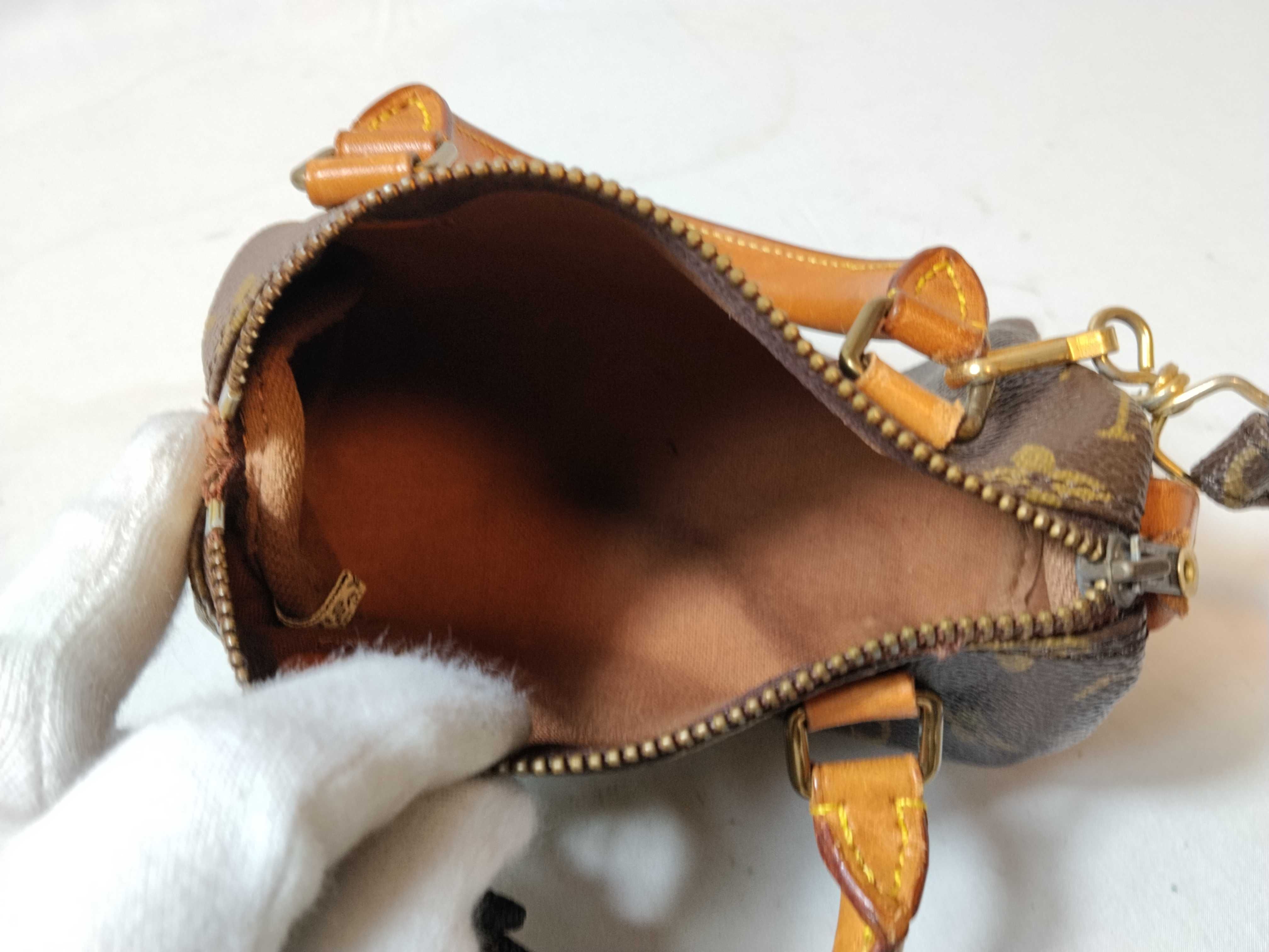 Monogram Mini Speedy Shoulder Bag with Stamp — view 12