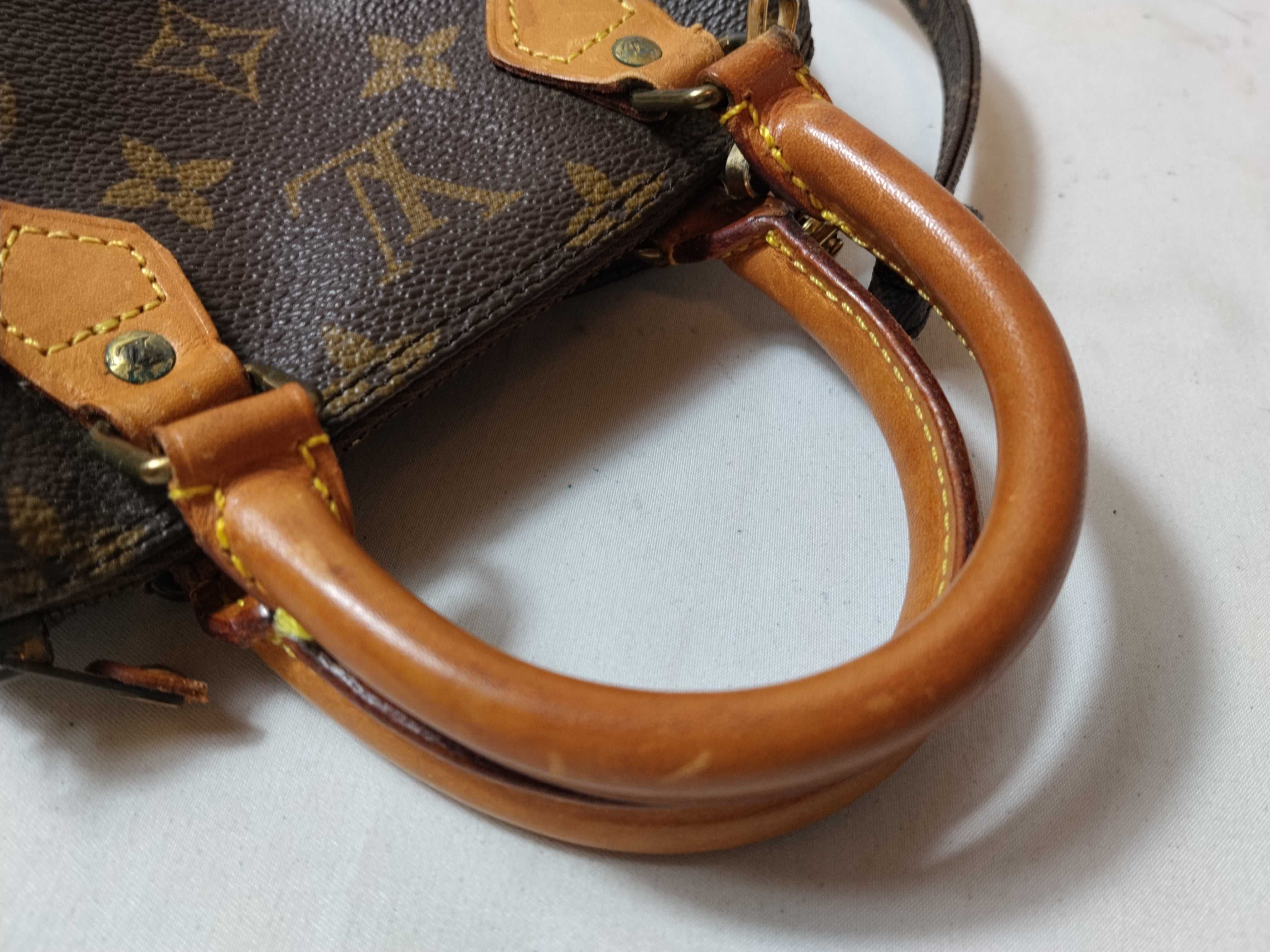 Monogram Mini Speedy Shoulder Bag with Stamp — view 3