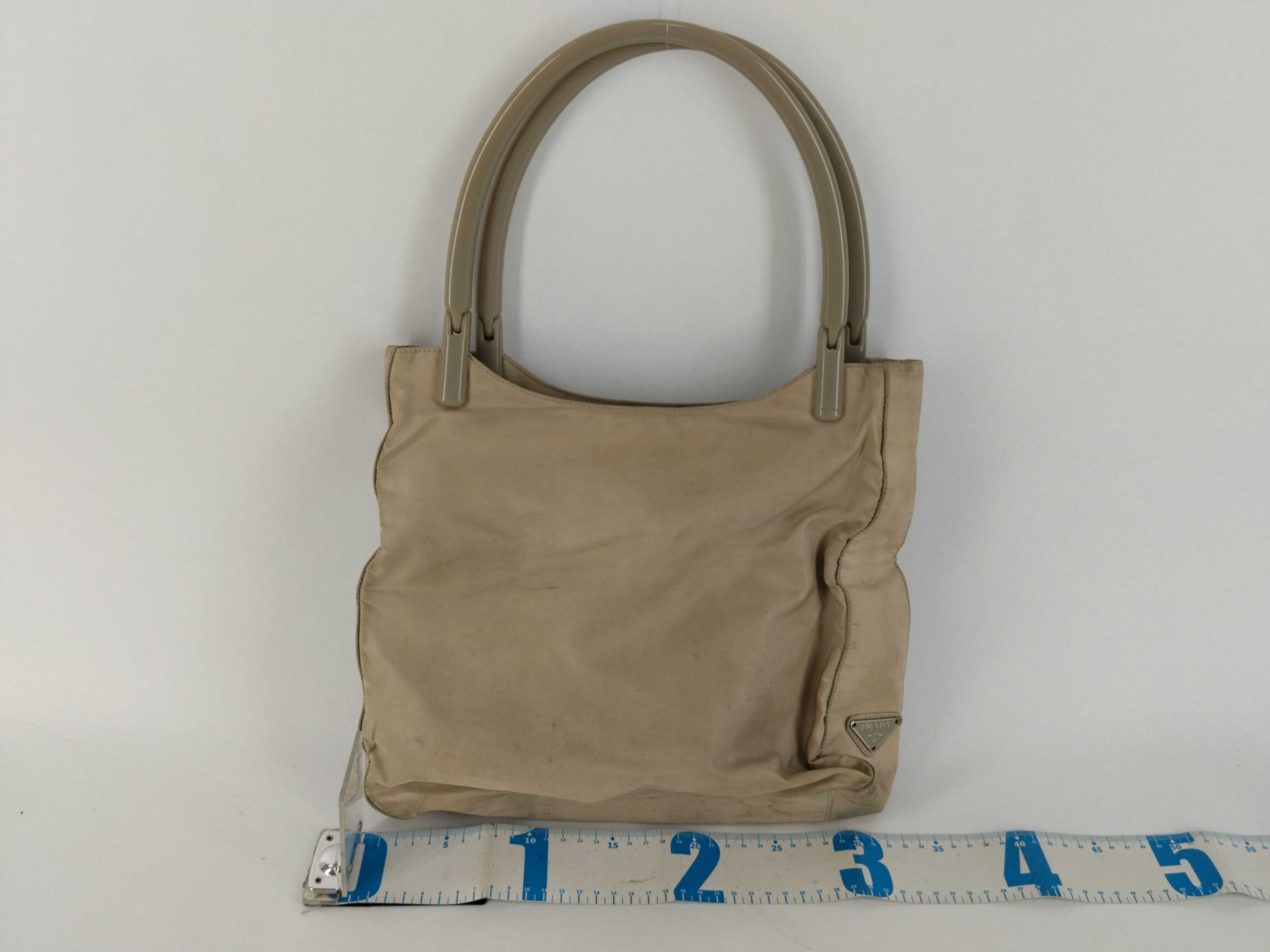 nylon handbag, beige, card slots, handbag. — view 2