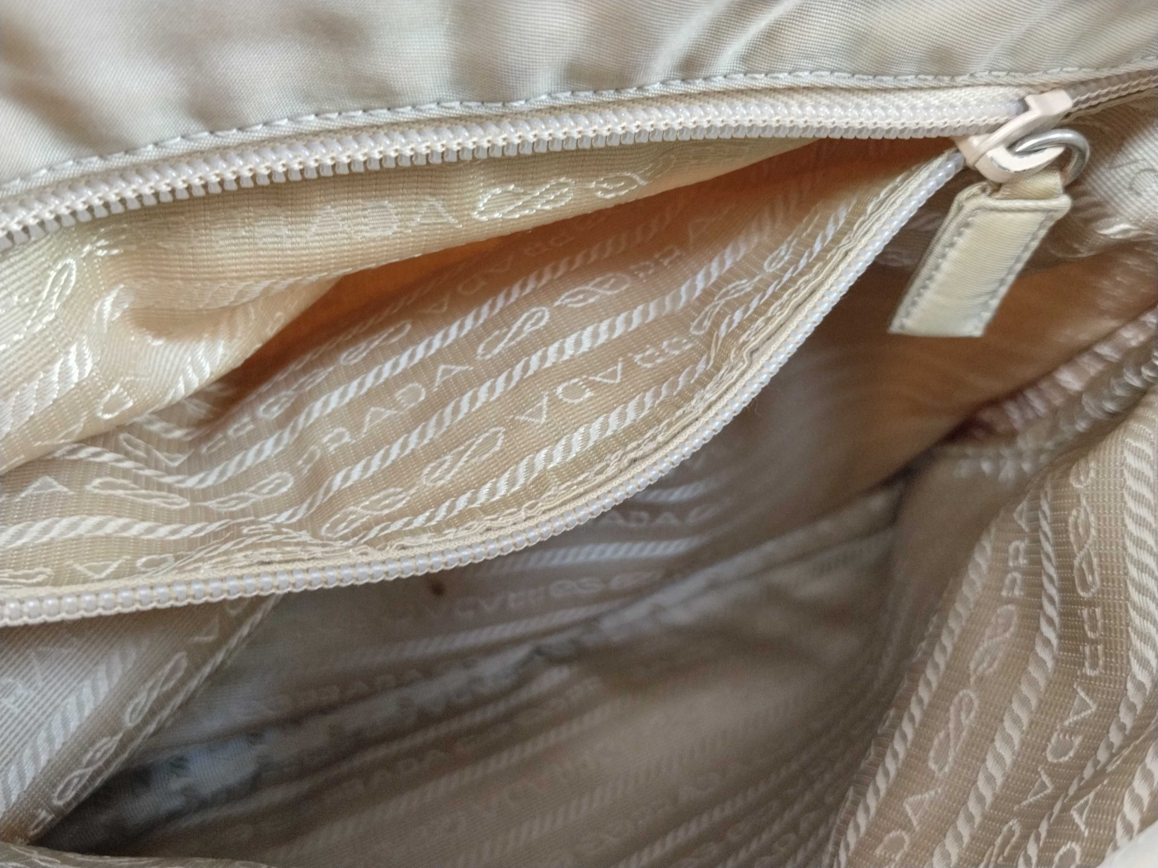 nylon handbag, beige, card slots, handbag. — view 12