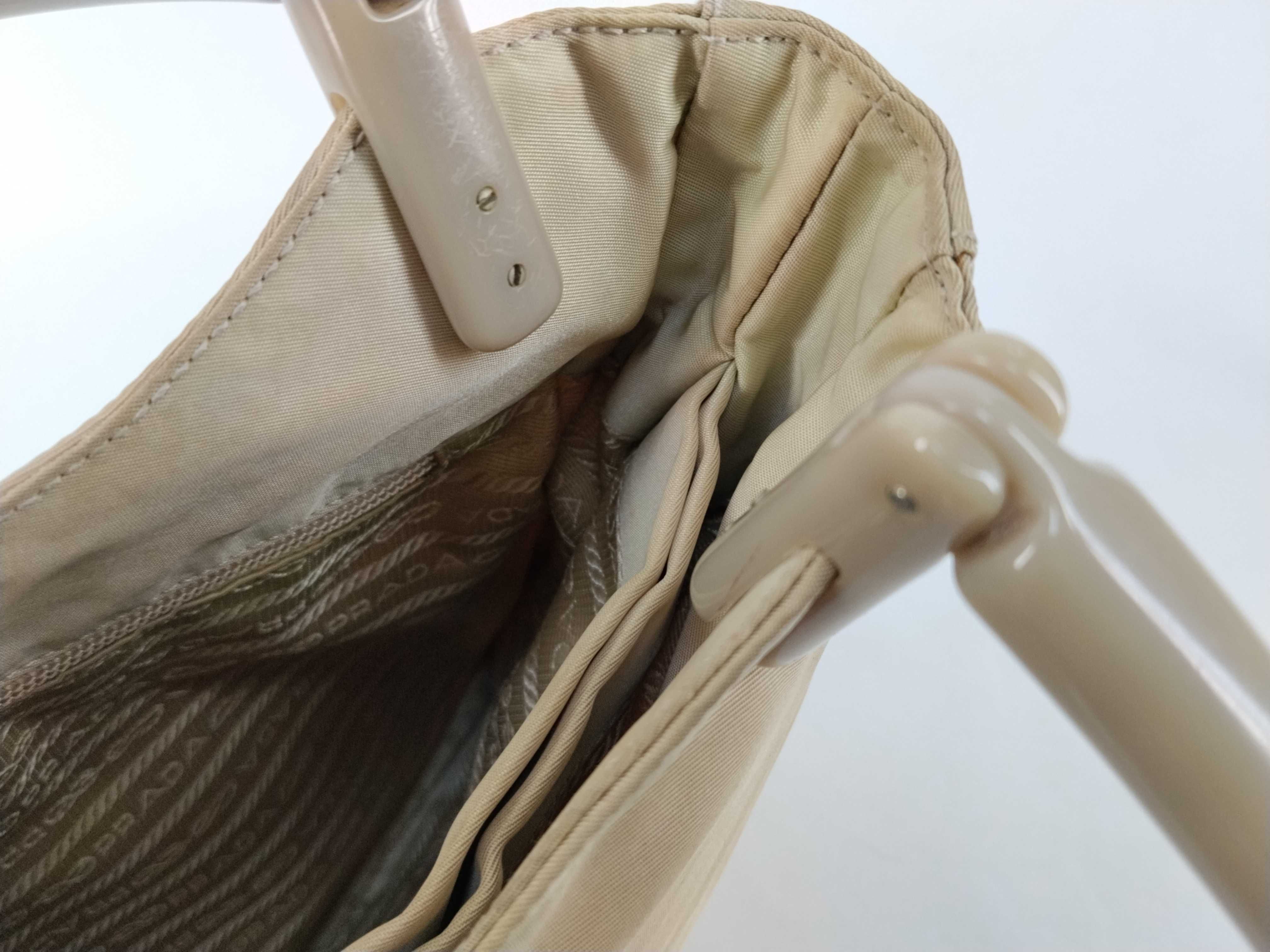 nylon handbag, beige, card slots, handbag. — view 14