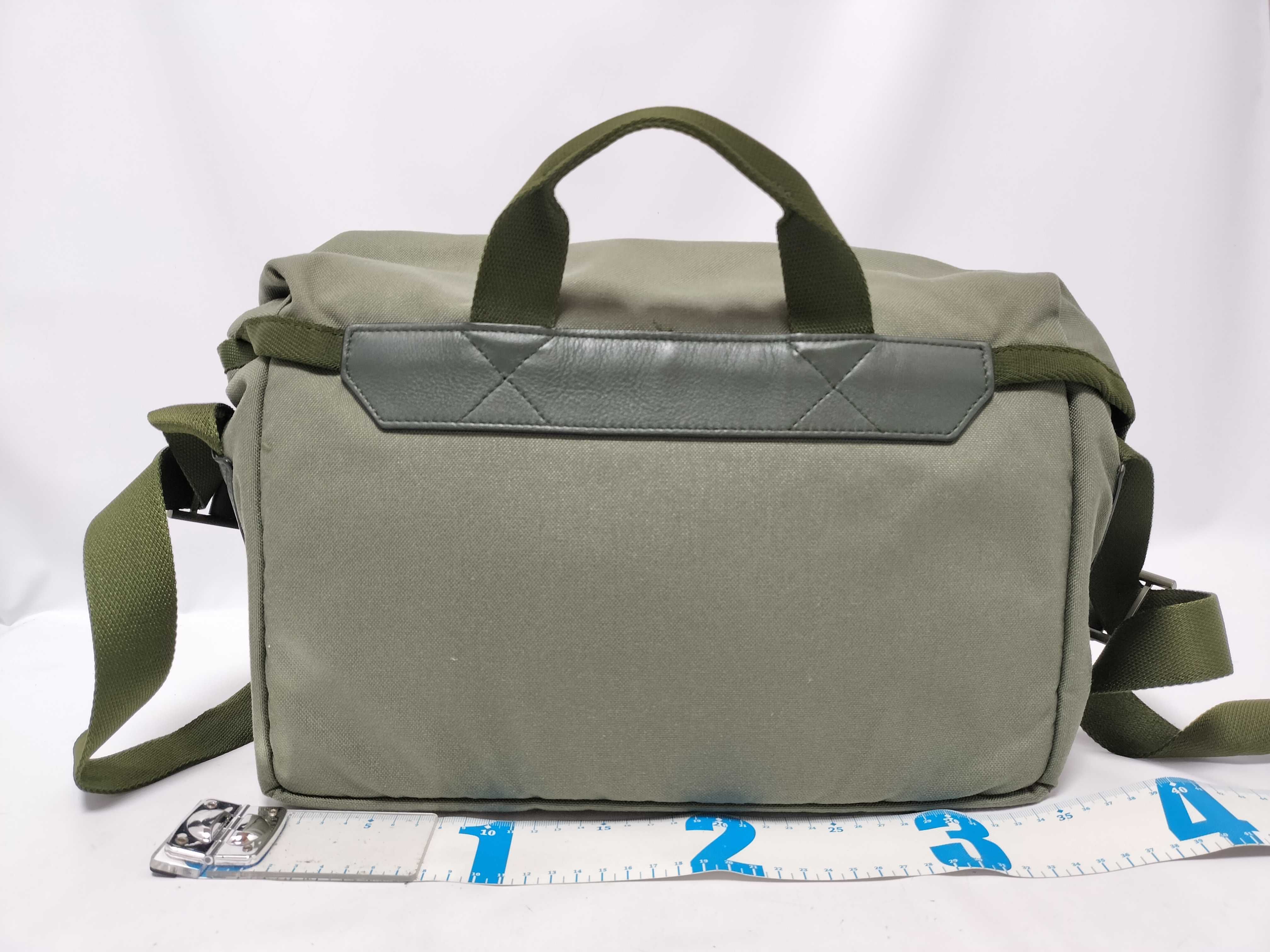 Repeat Anagram Postman Sling Canvas x Leather Shoulder Bag, Green — view 2