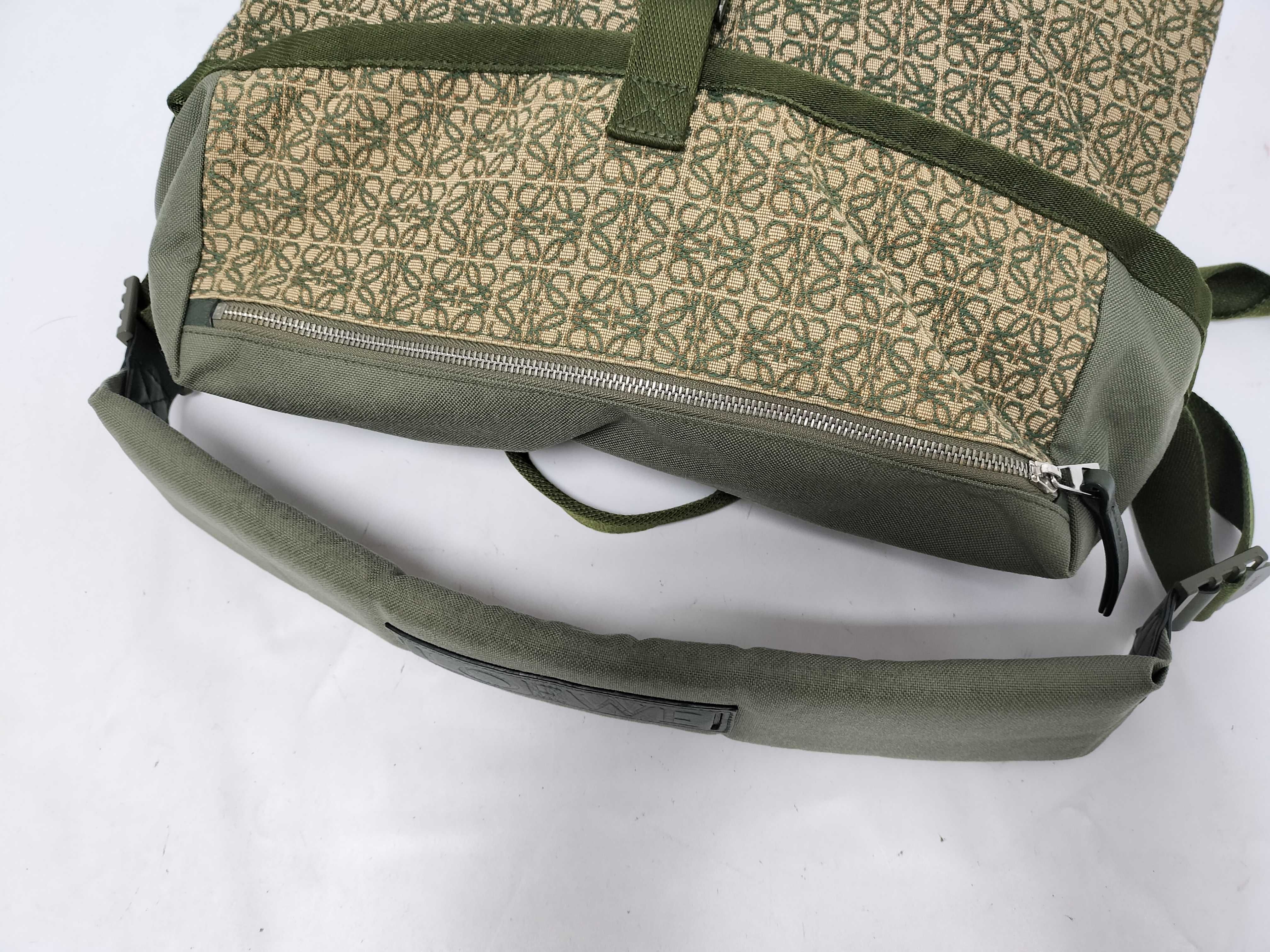 Repeat Anagram Postman Sling Canvas x Leather Shoulder Bag, Green — view 3