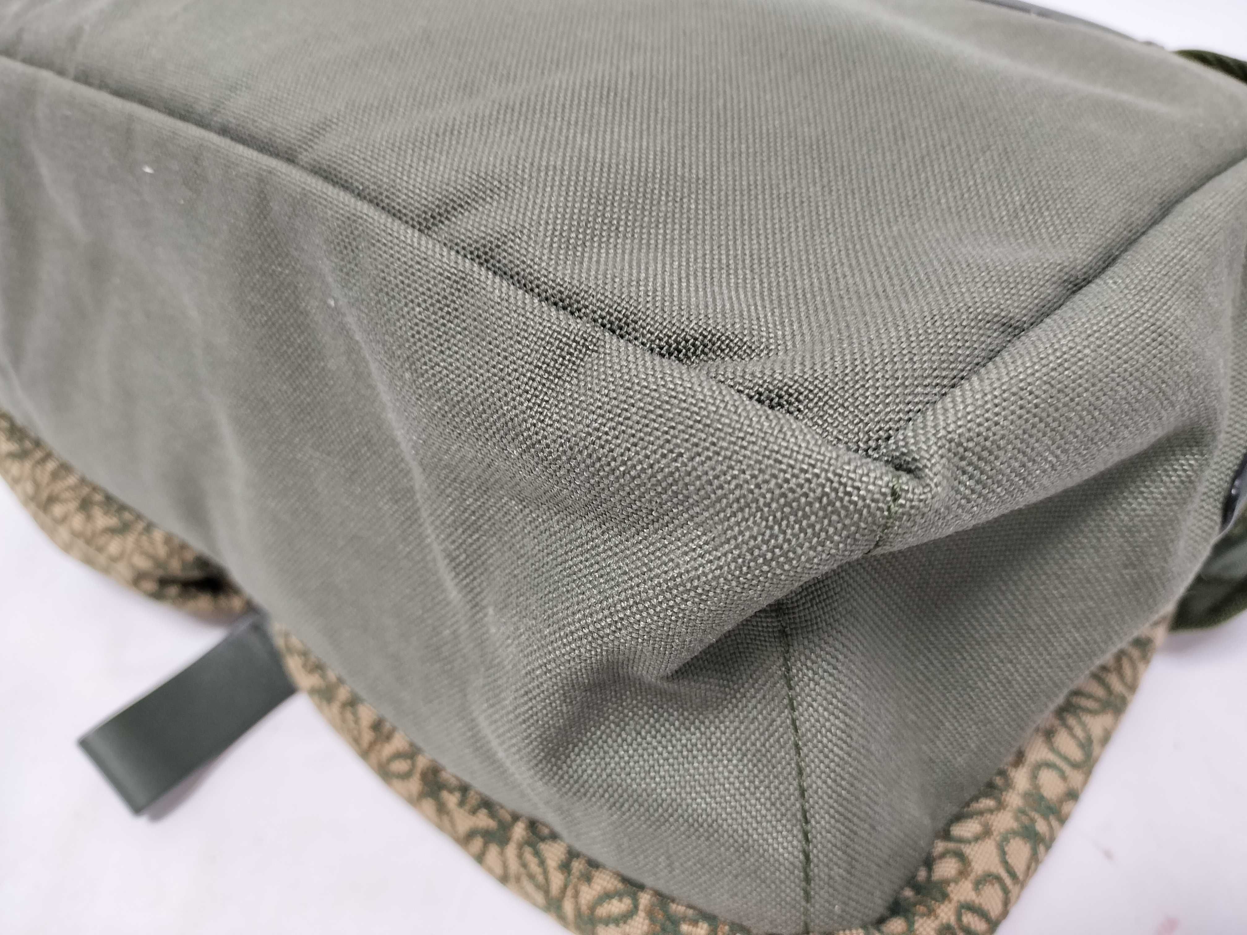 Repeat Anagram Postman Sling Canvas x Leather Shoulder Bag, Green — view 7