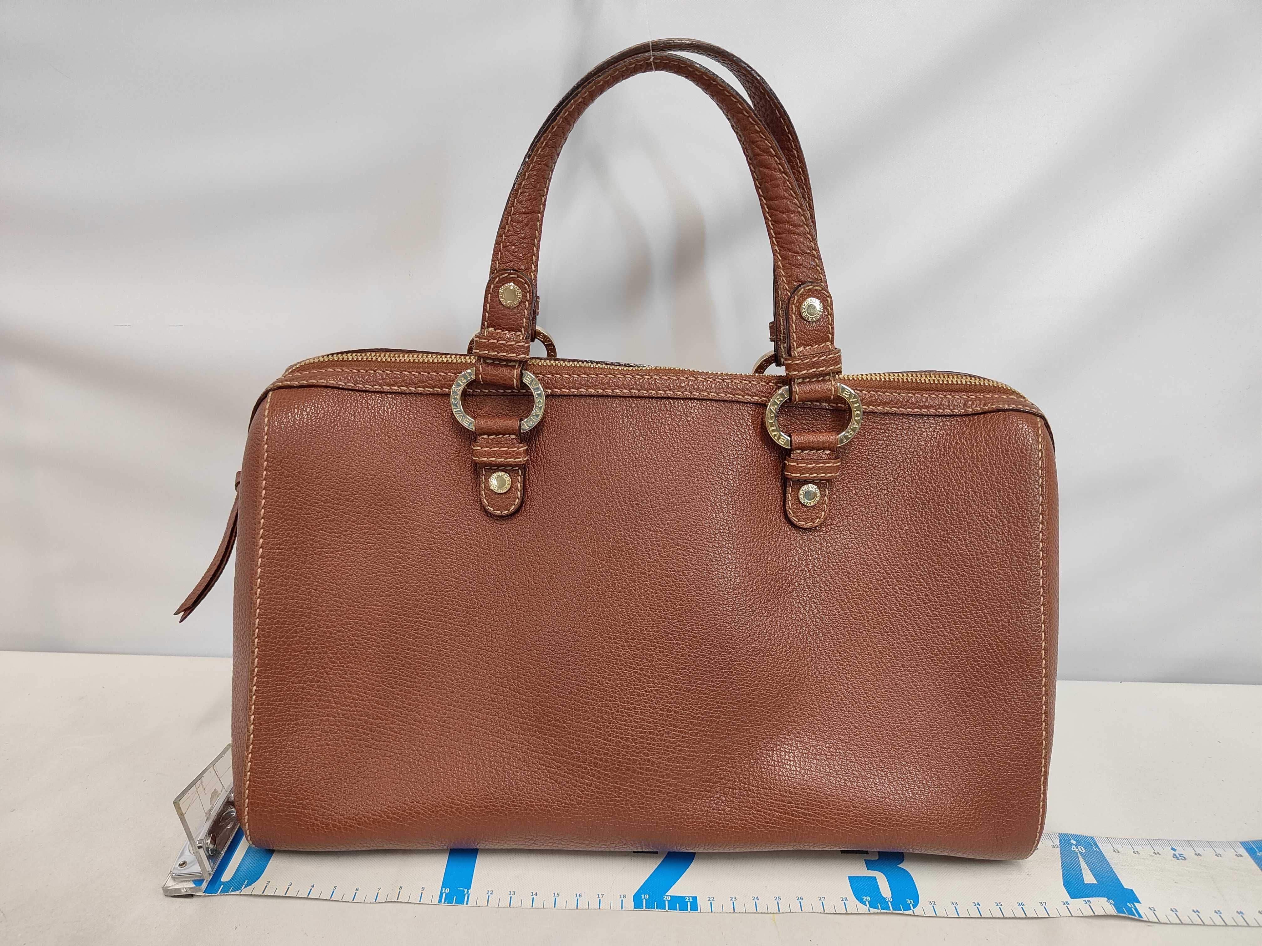 Bulgari Leather Brown Handbag Mini Boston Bag — view 2