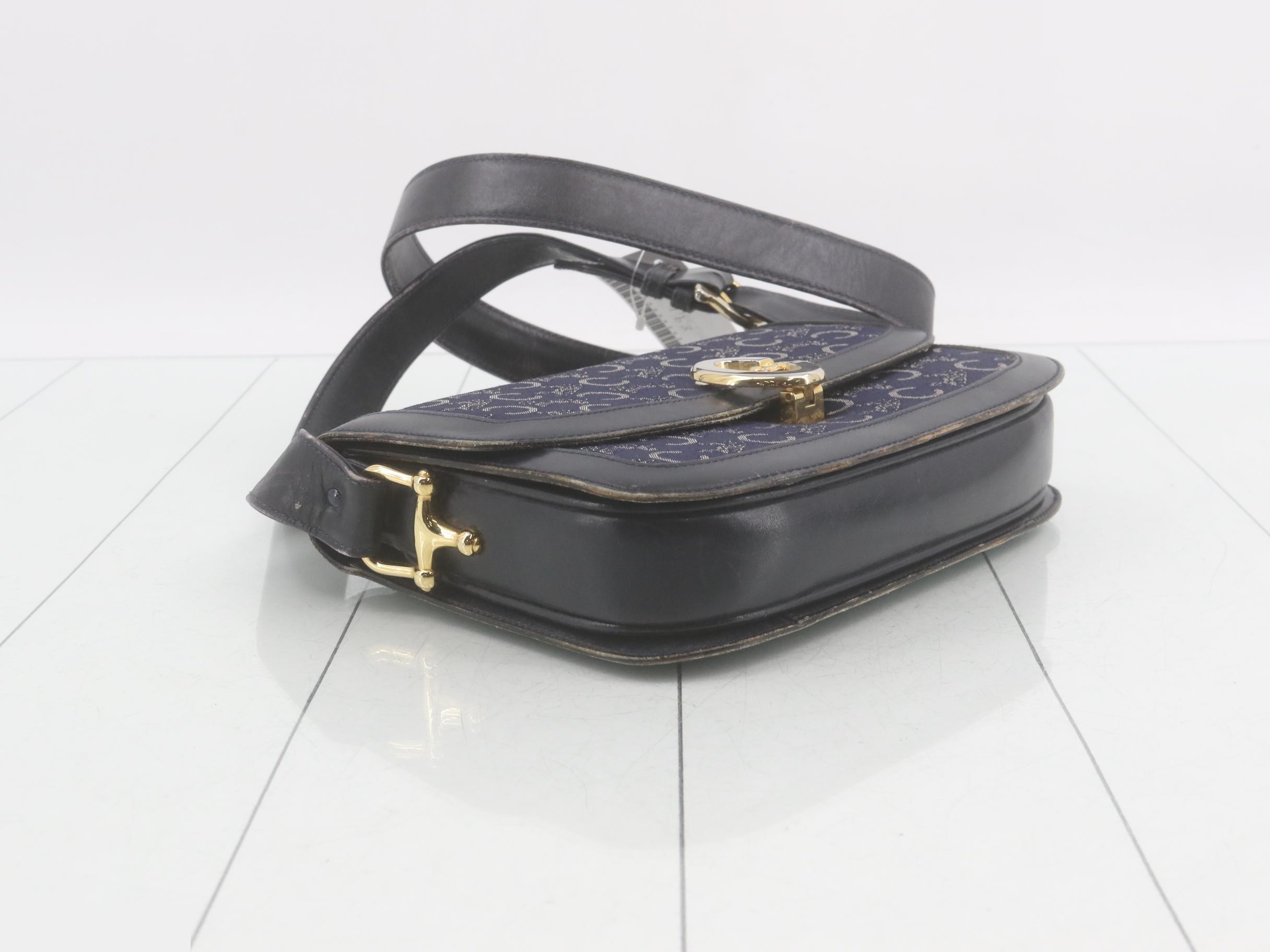 Vintage C Sulky Canvas x Leather Shoulder Bag — view 5
