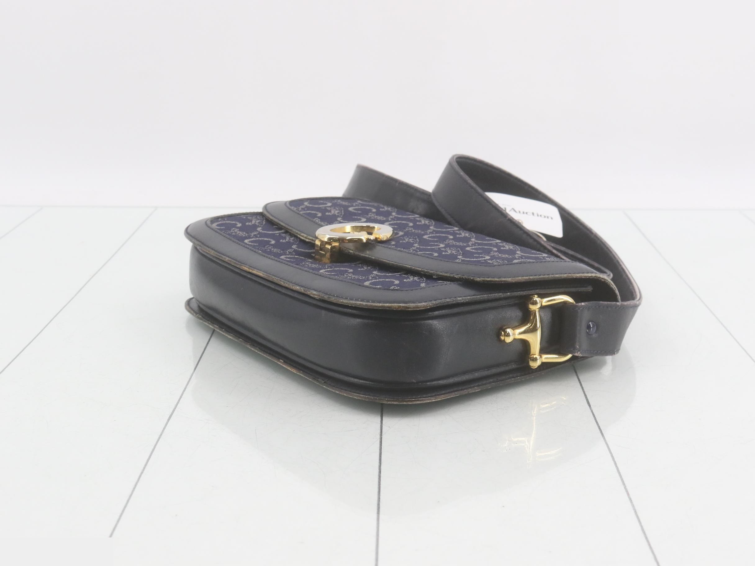 Vintage C Sulky Canvas x Leather Shoulder Bag — view 6