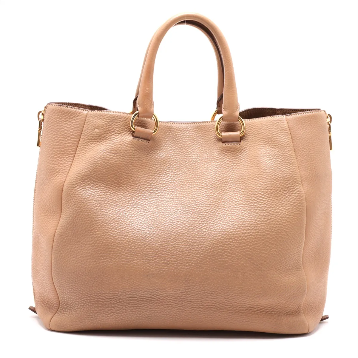 leather tote bag, beige — view 2