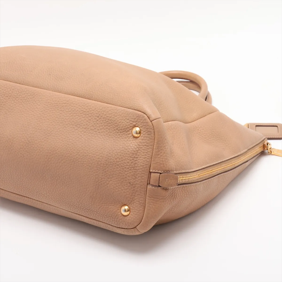 leather tote bag, beige — view 3