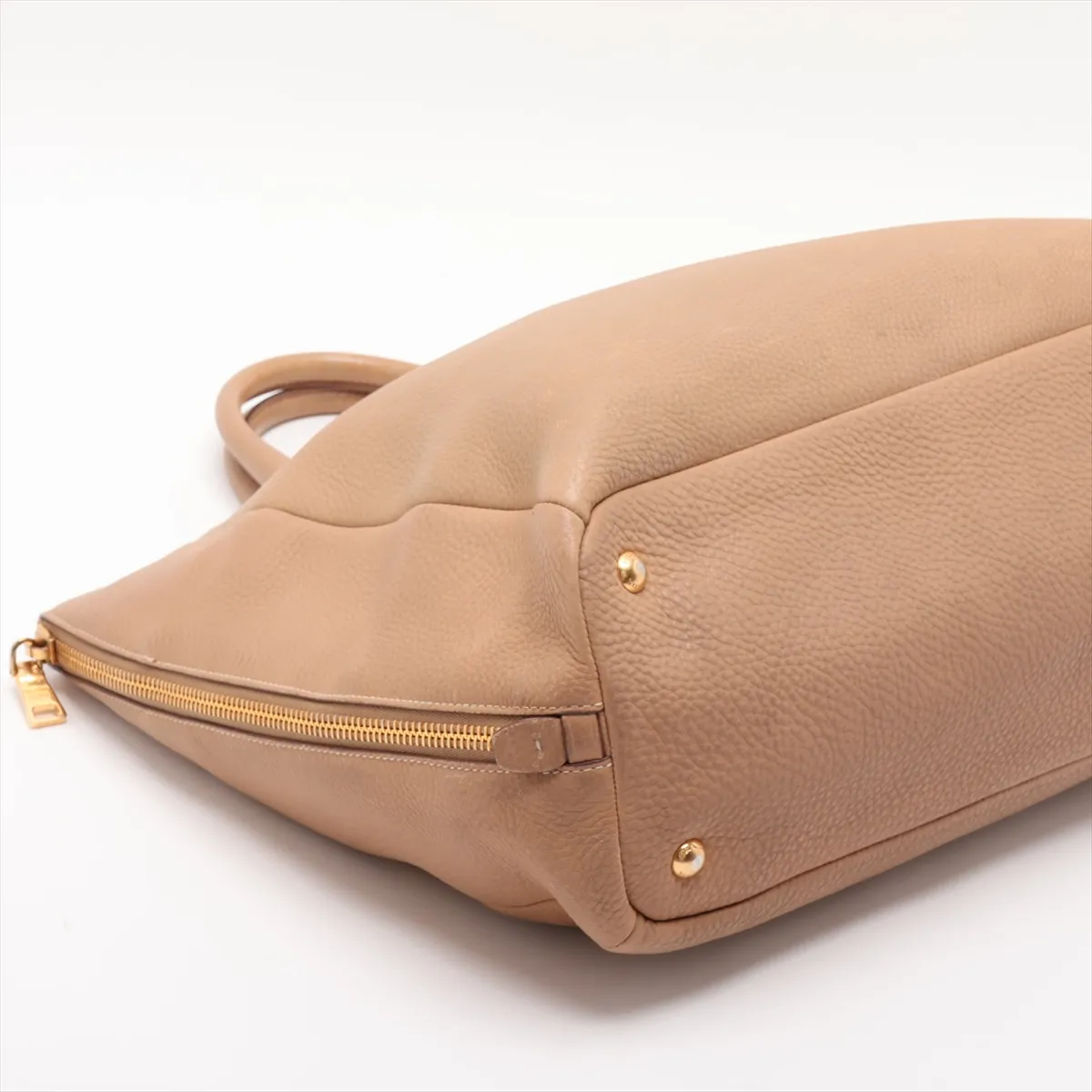 leather tote bag, beige — view 4