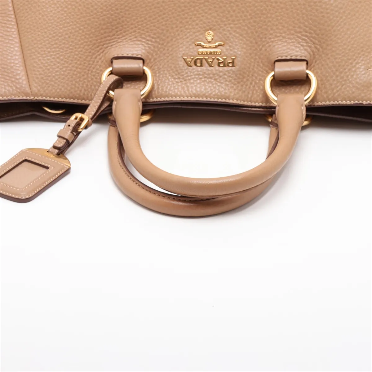 leather tote bag, beige — view 5