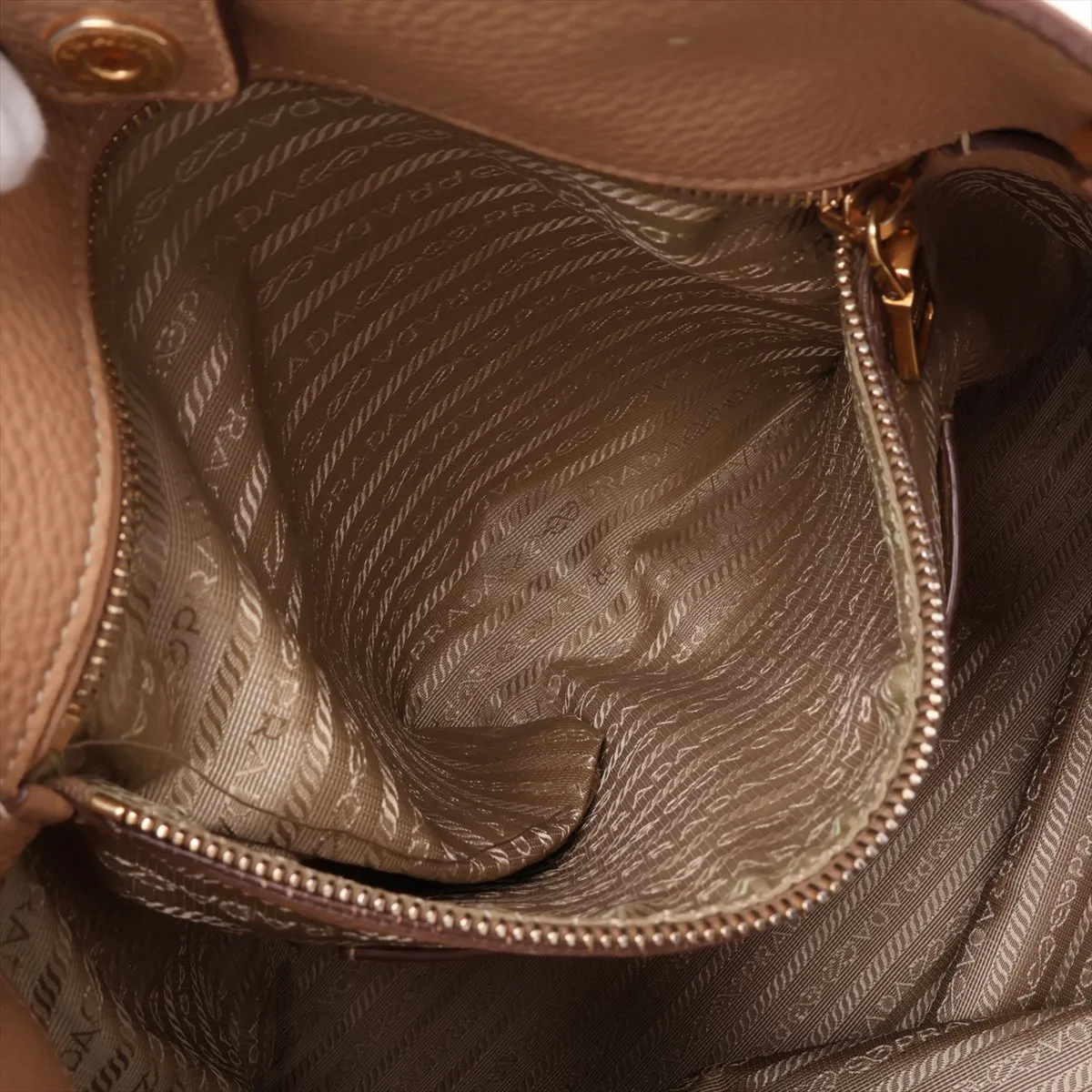leather tote bag, beige — view 8