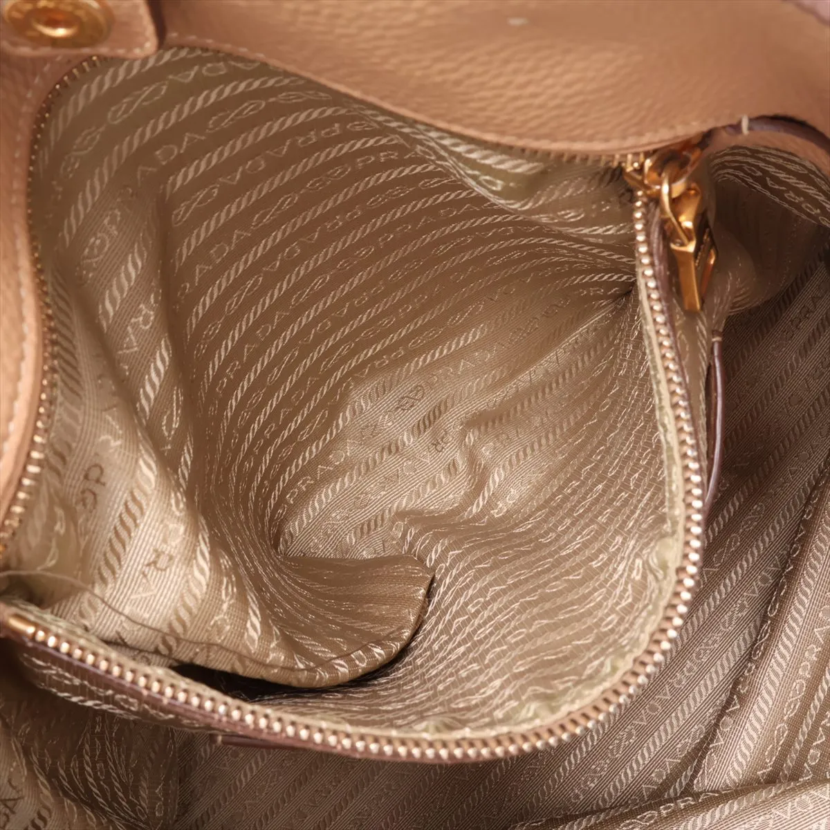 leather tote bag, beige — view 9
