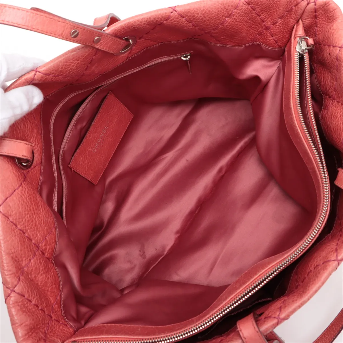 on the road vintage calf tote bag red silver hardware 13340901 13th series — view 8