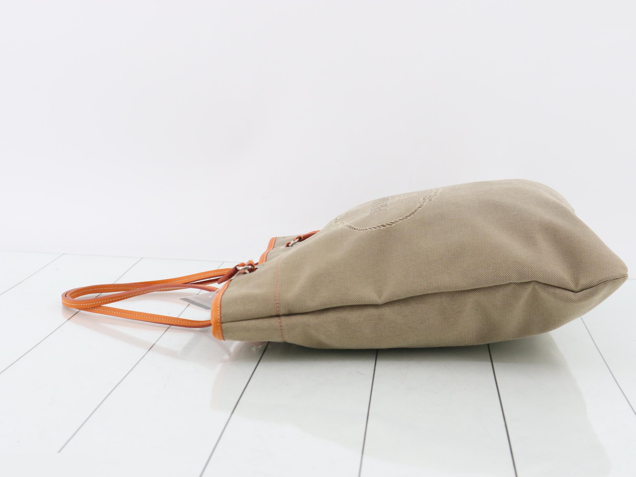 Jacquard tote bag, beige and orange. — view 4