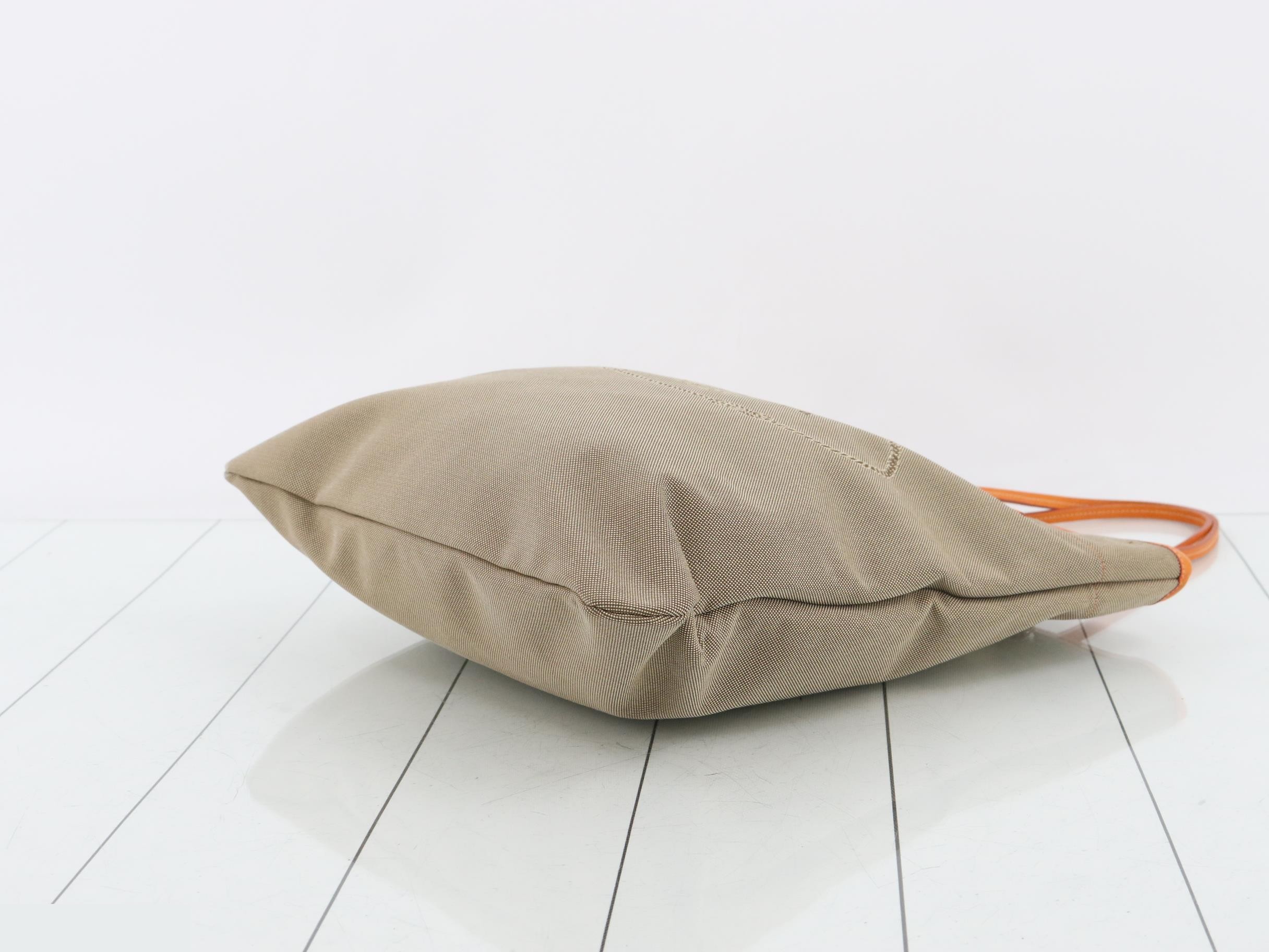 Jacquard tote bag, beige and orange. — view 6