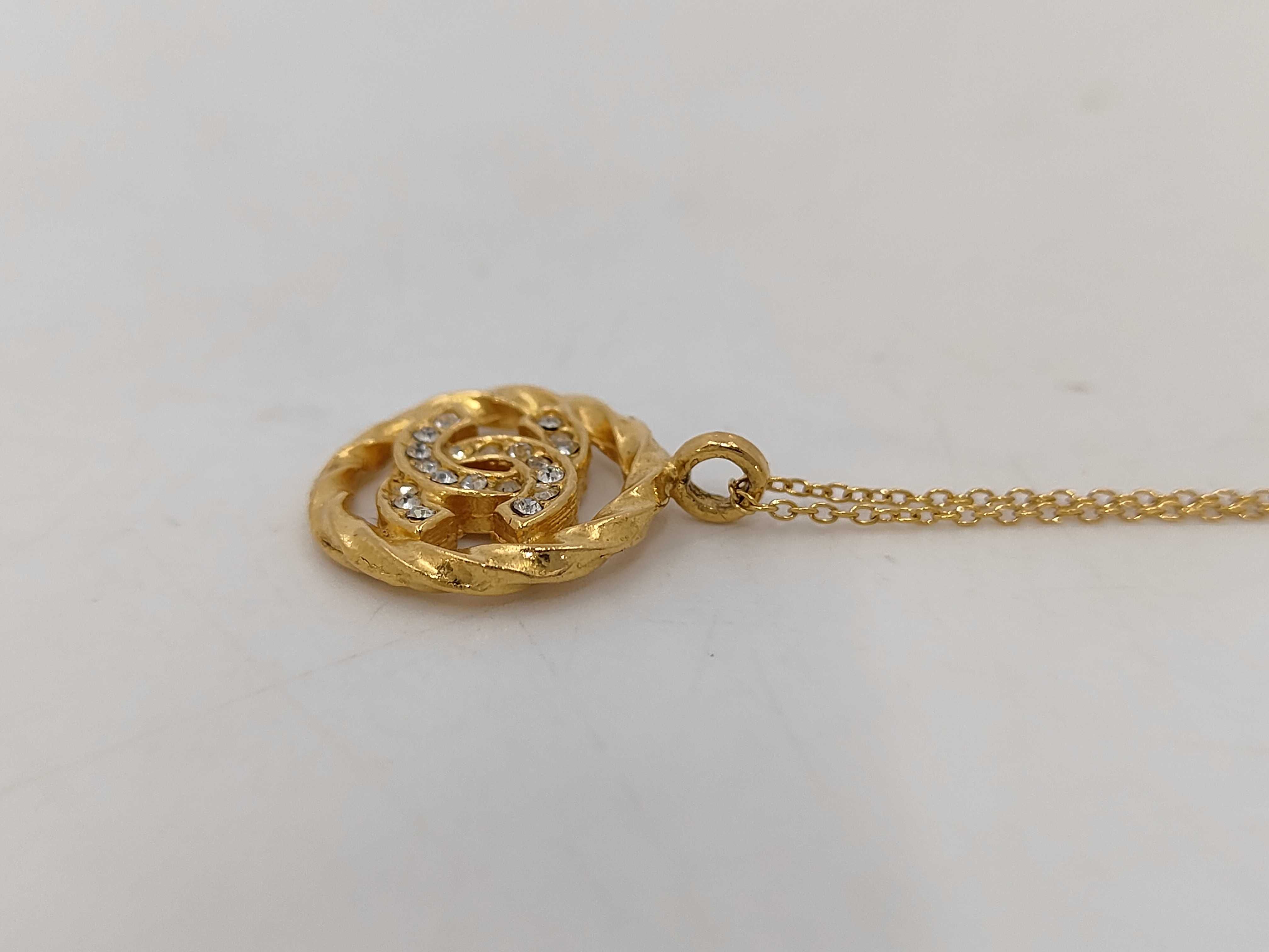 Coco Mark Gold Rhinestone Necklace 3438 — view 4