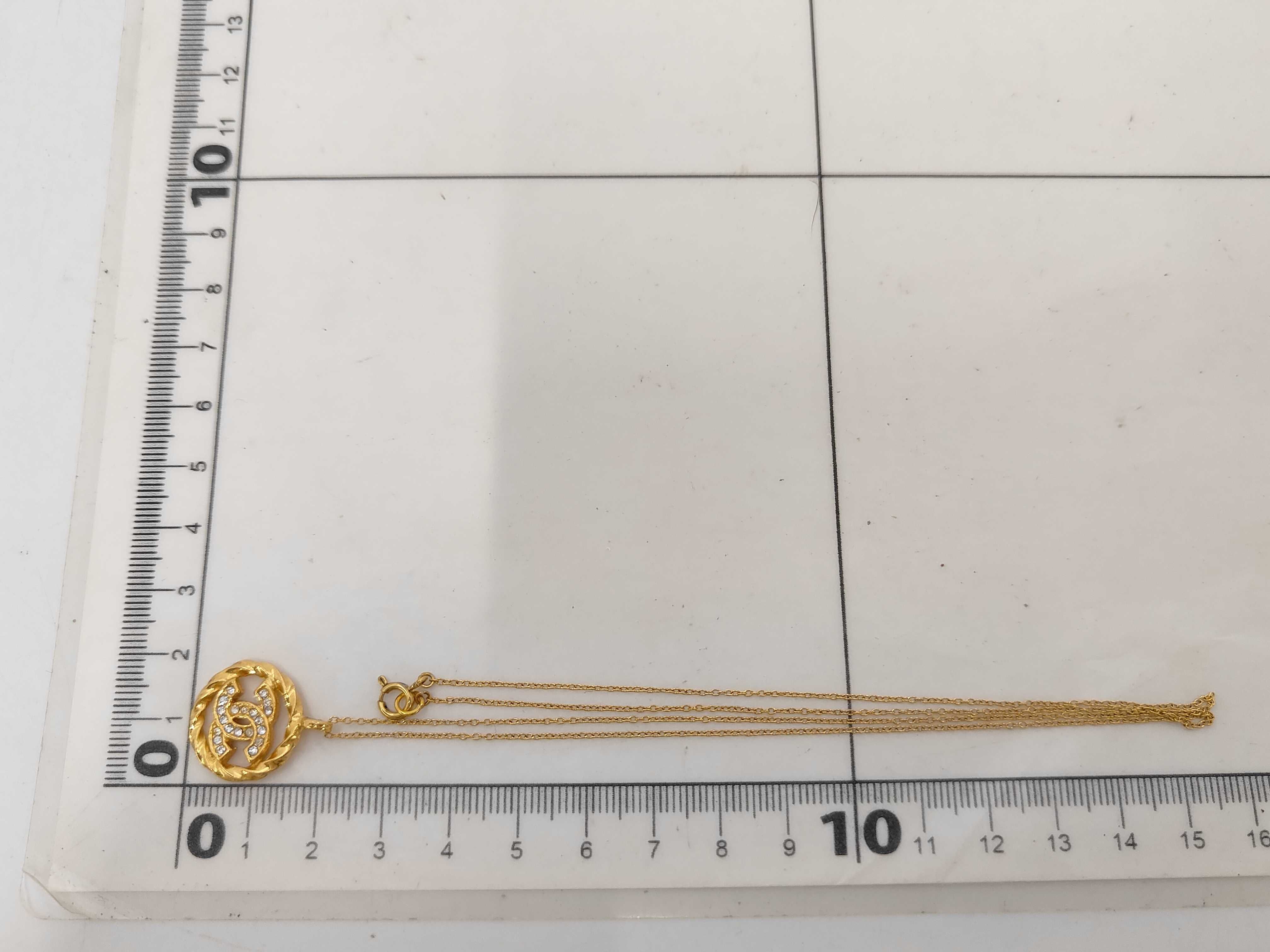 Coco Mark Gold Rhinestone Necklace 3438 — view 6
