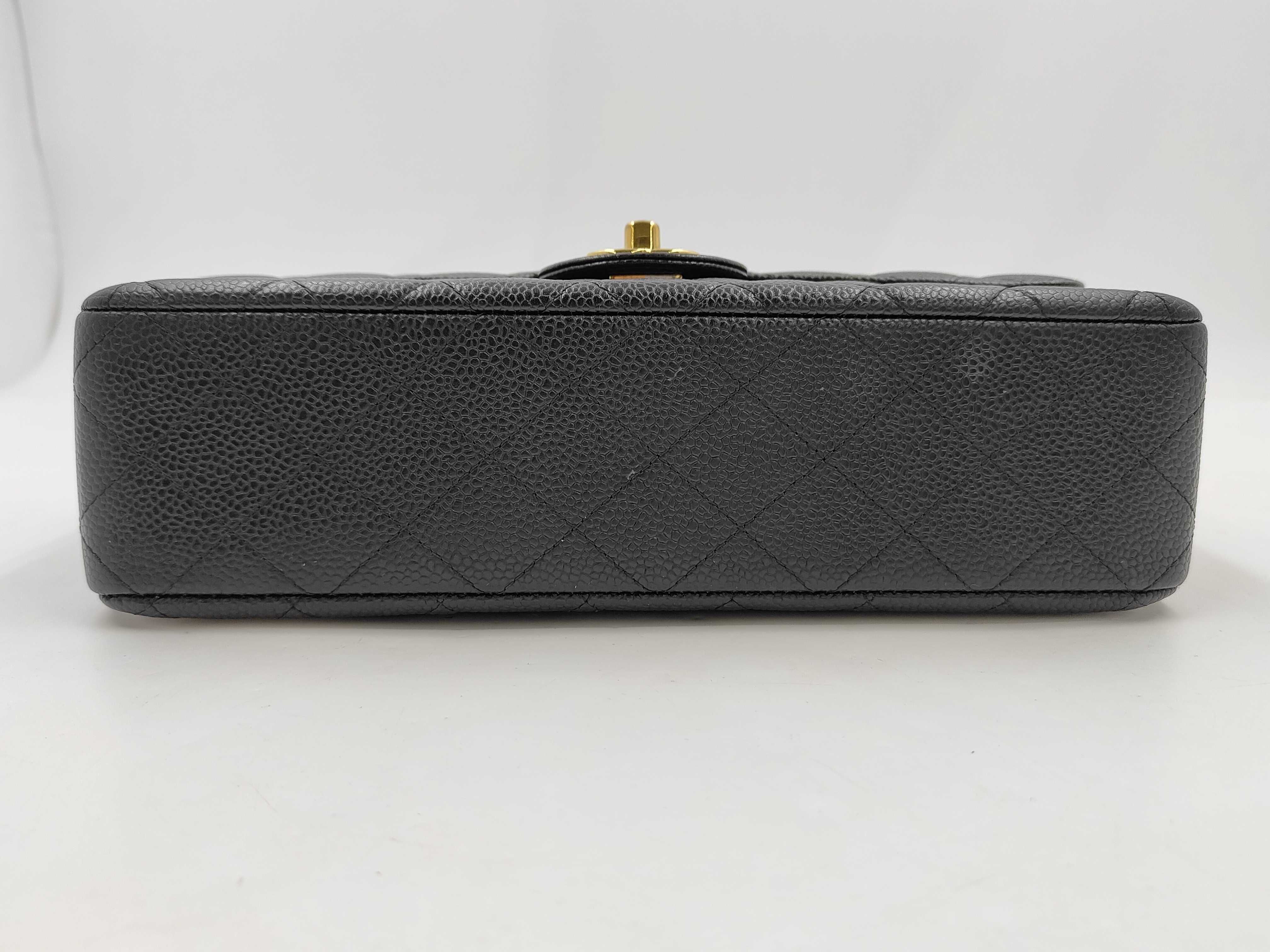 Caviar Skin Black Double Flap Shoulder Bag (Serial Number 25, Series 29) — view 5