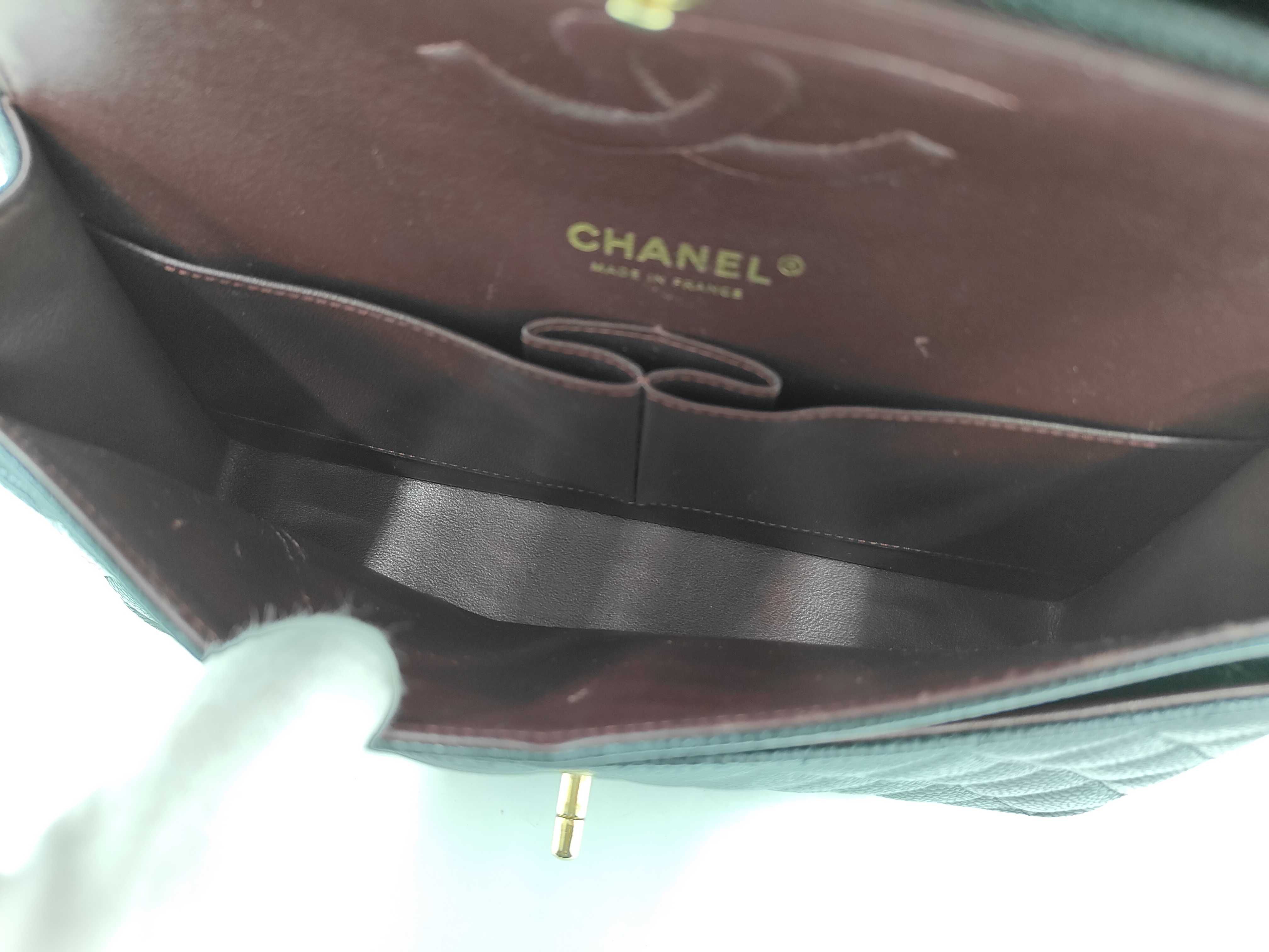 Caviar Skin Black Double Flap Shoulder Bag (Serial Number 25, Series 29) — view 10