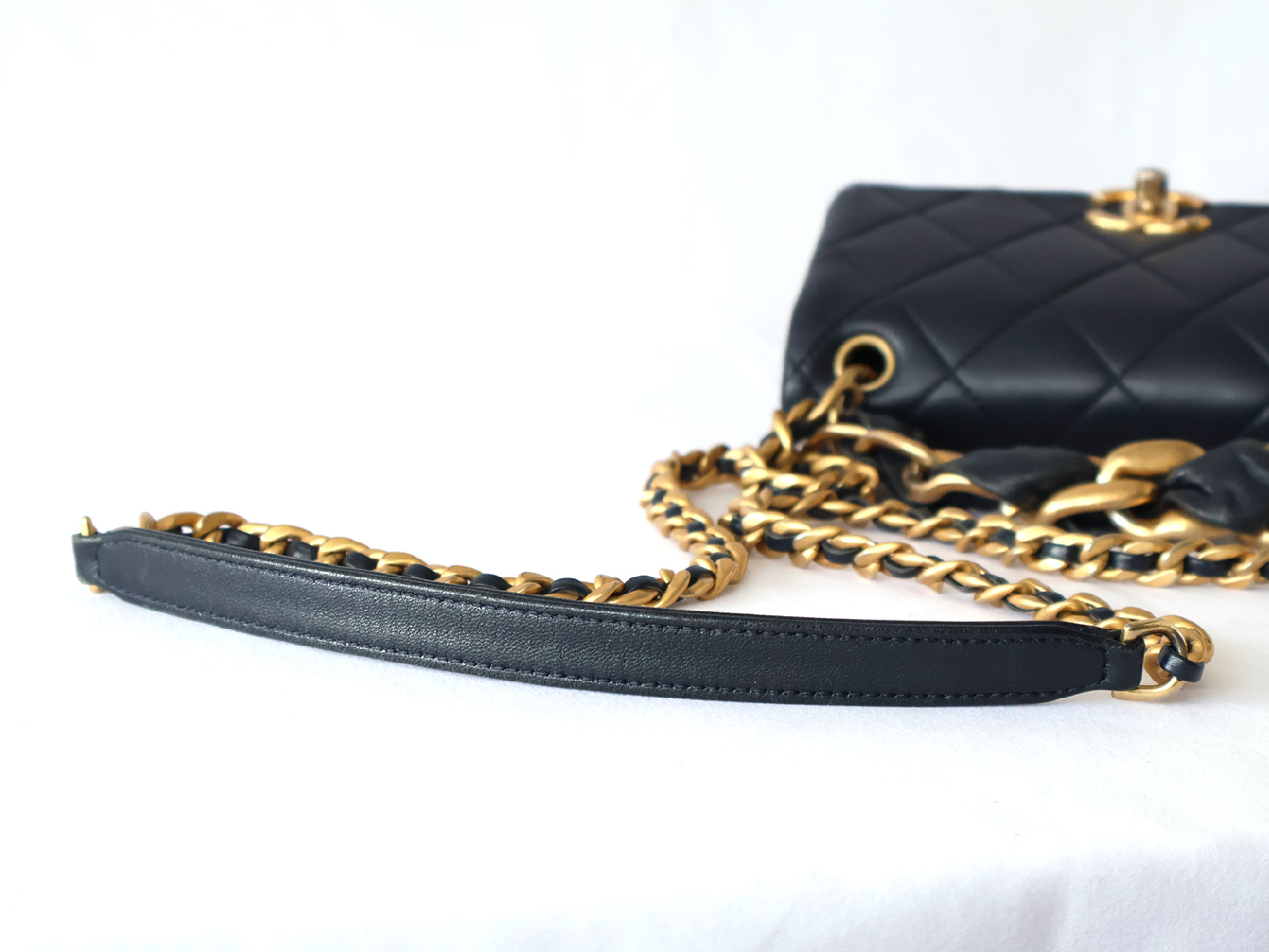 Mini Matelassé Lambskin 2-Way Chain Shoulder Bag (Navy) - Serial Number 31 (with original seal) — view 8