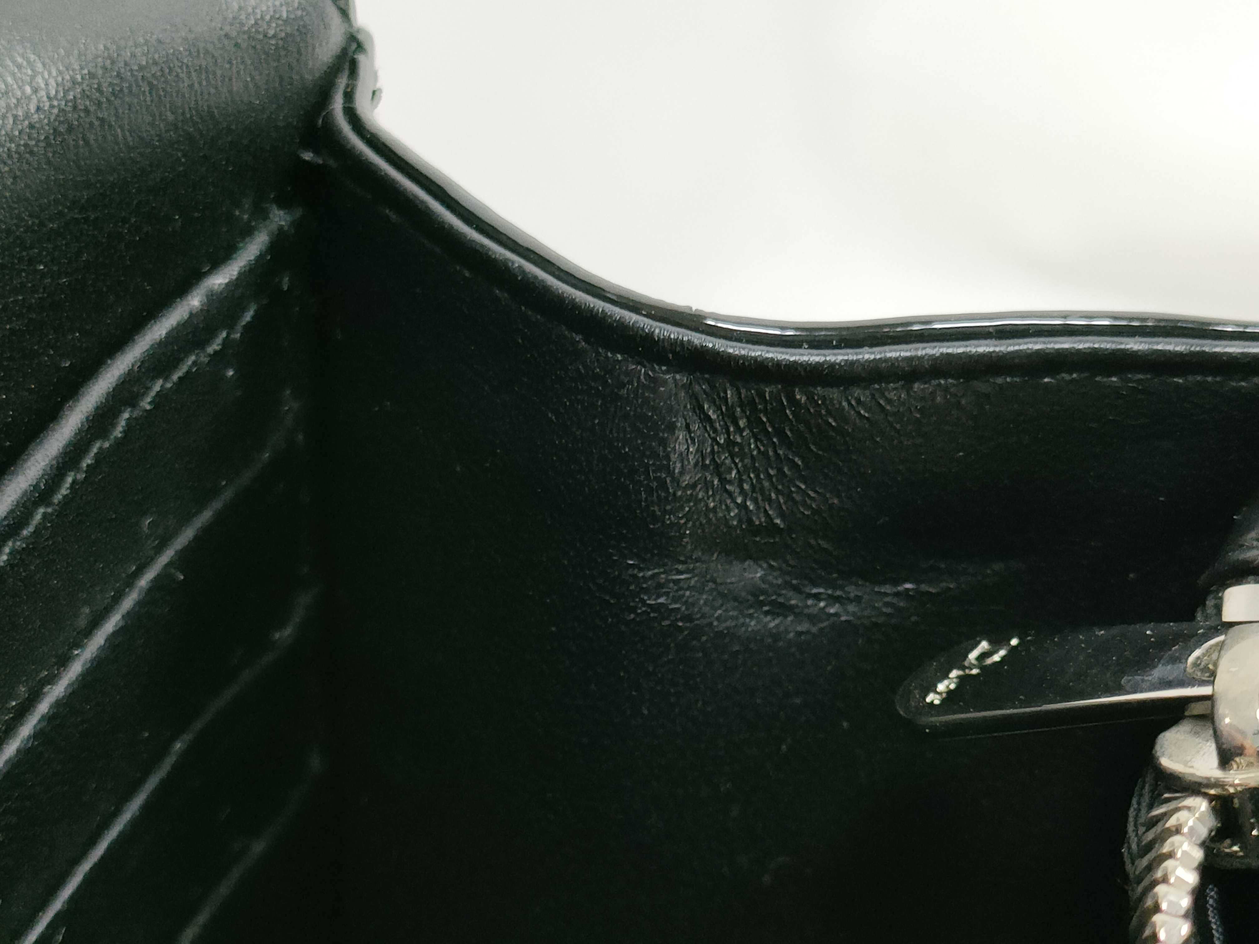 Cannage New Rock Patent Leather Chain Wallet Black Shoulder Bag — view 11