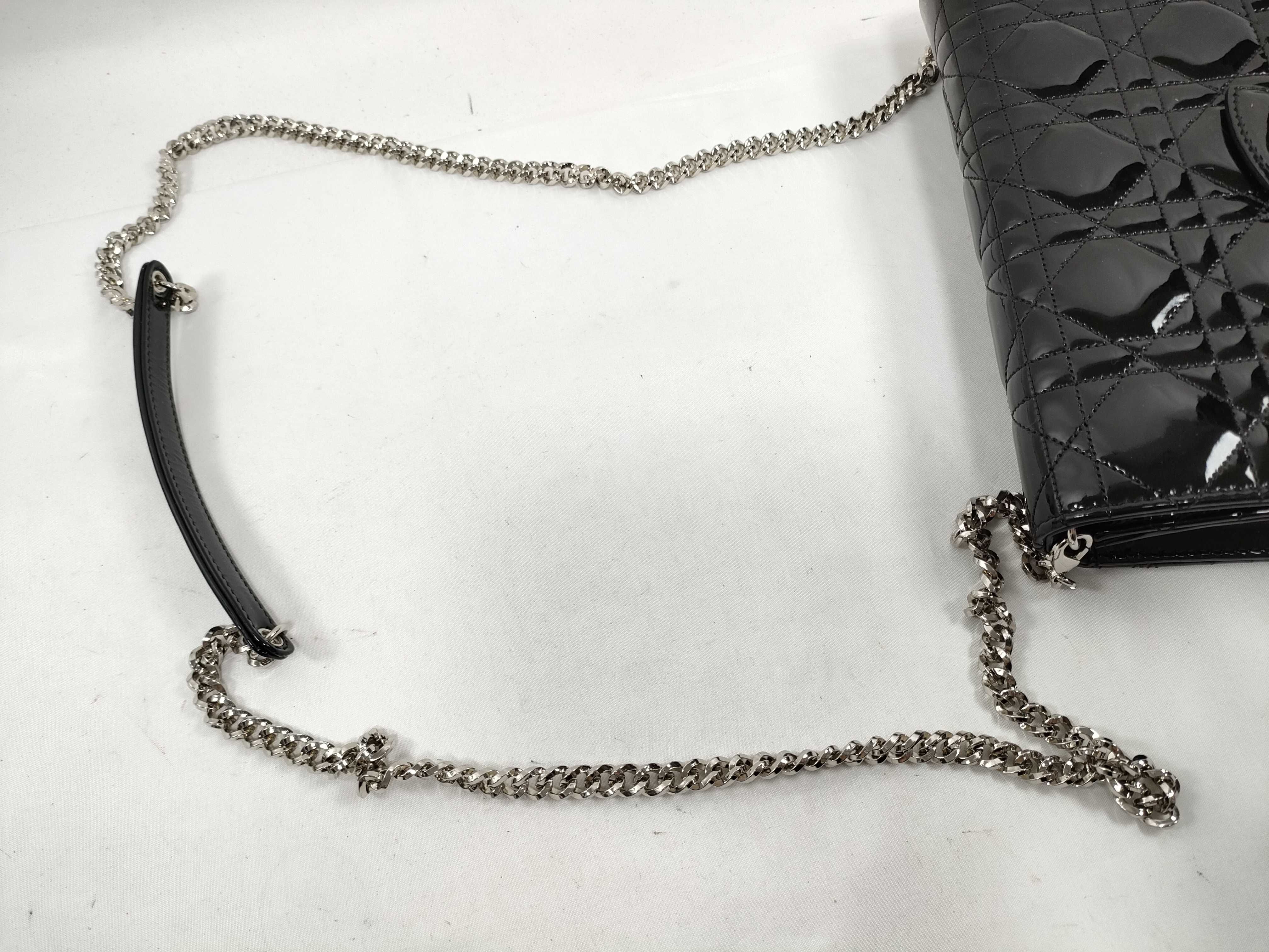 Cannage New Rock Patent Leather Chain Wallet Black Shoulder Bag — view 3