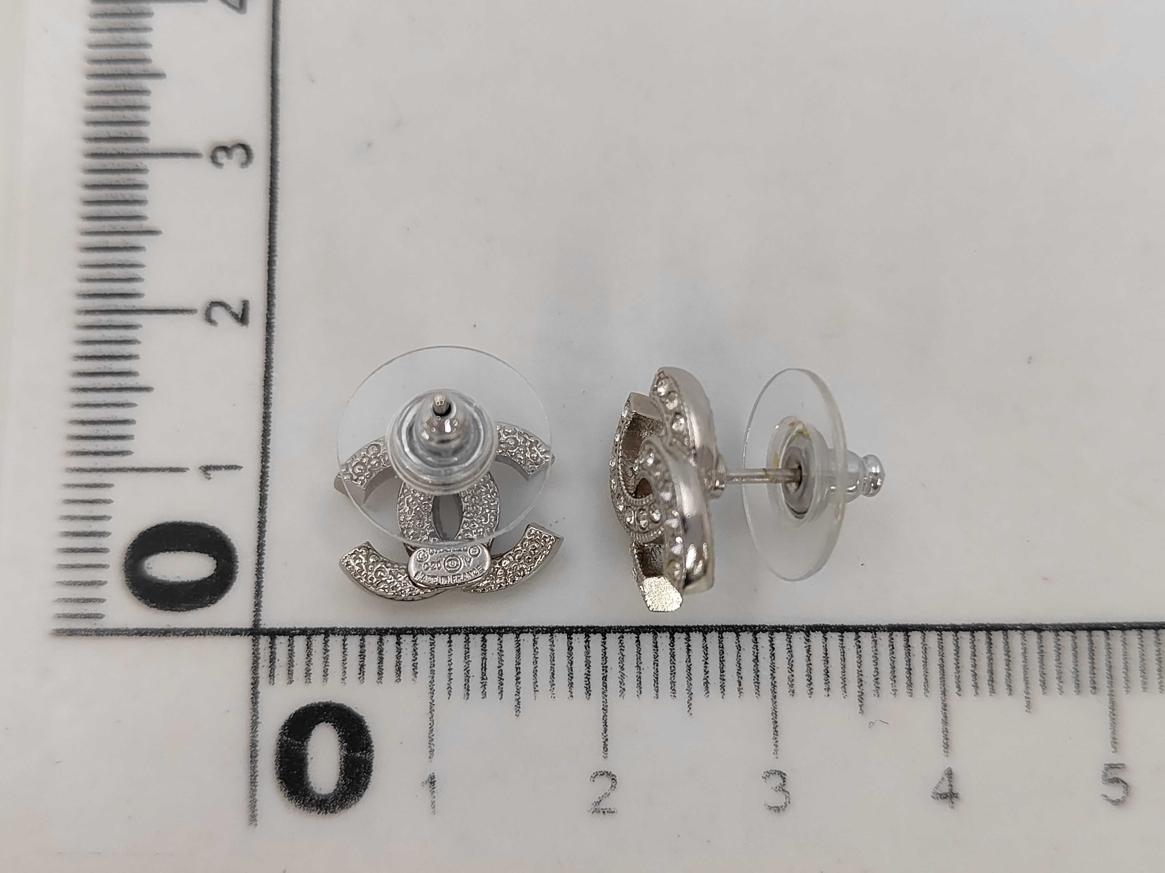 Coco Mark Rhinestone Earrings **"C20 V / MADE IN FRANCE" = 2020 V Collection (tsu18417) Earrings — view 6
