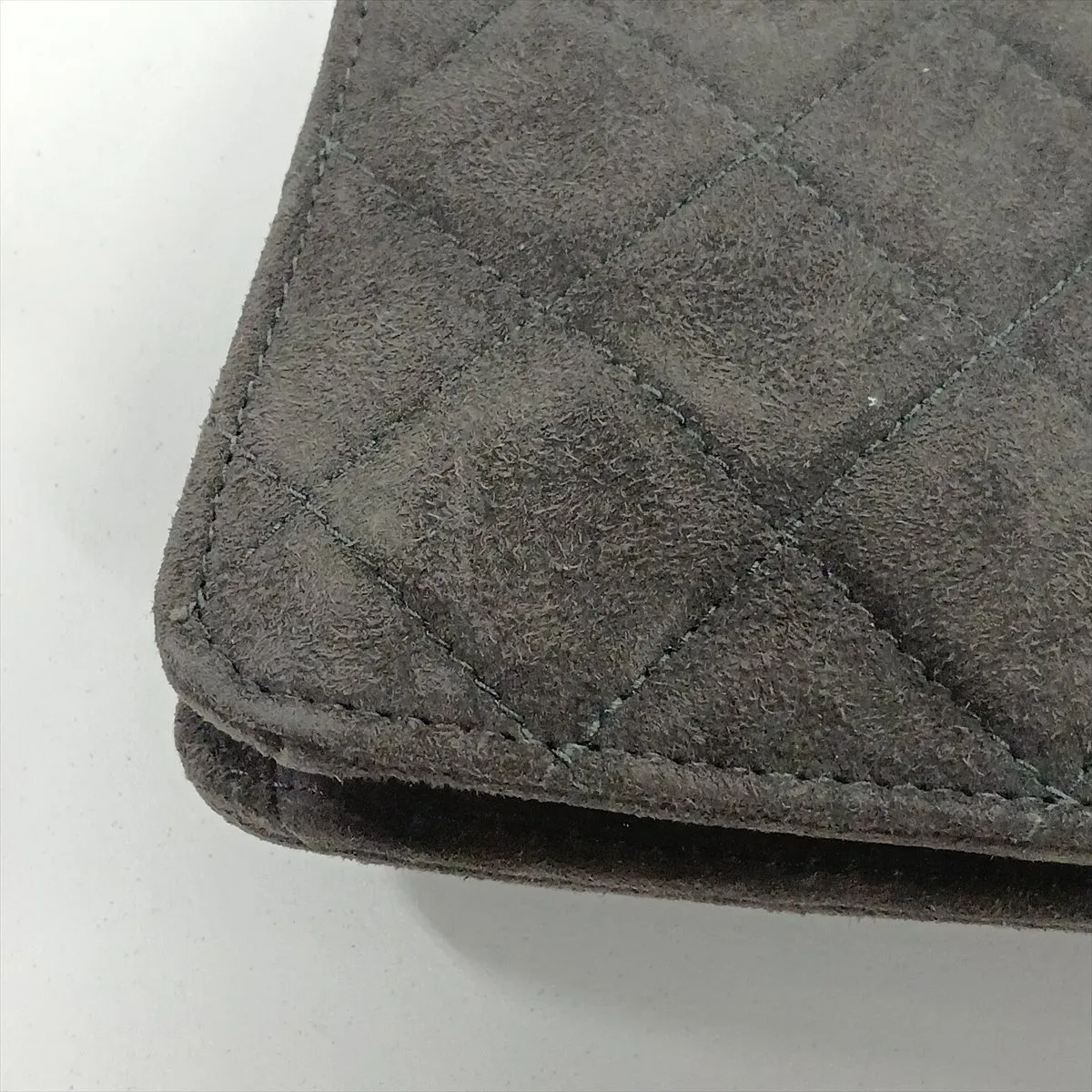 Matelassé Velvet Handbag, Gray with Gold Hardware, Item No. 34820750 (Serial No. 3) — view 13