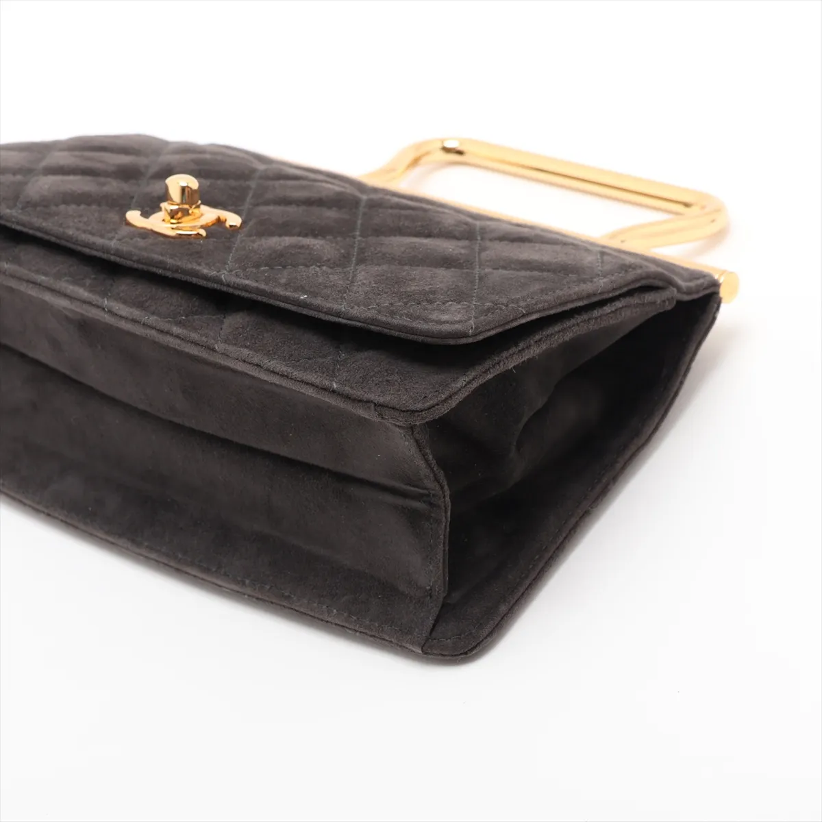 Matelassé Velvet Handbag, Gray with Gold Hardware, Item No. 34820750 (Serial No. 3) — view 3