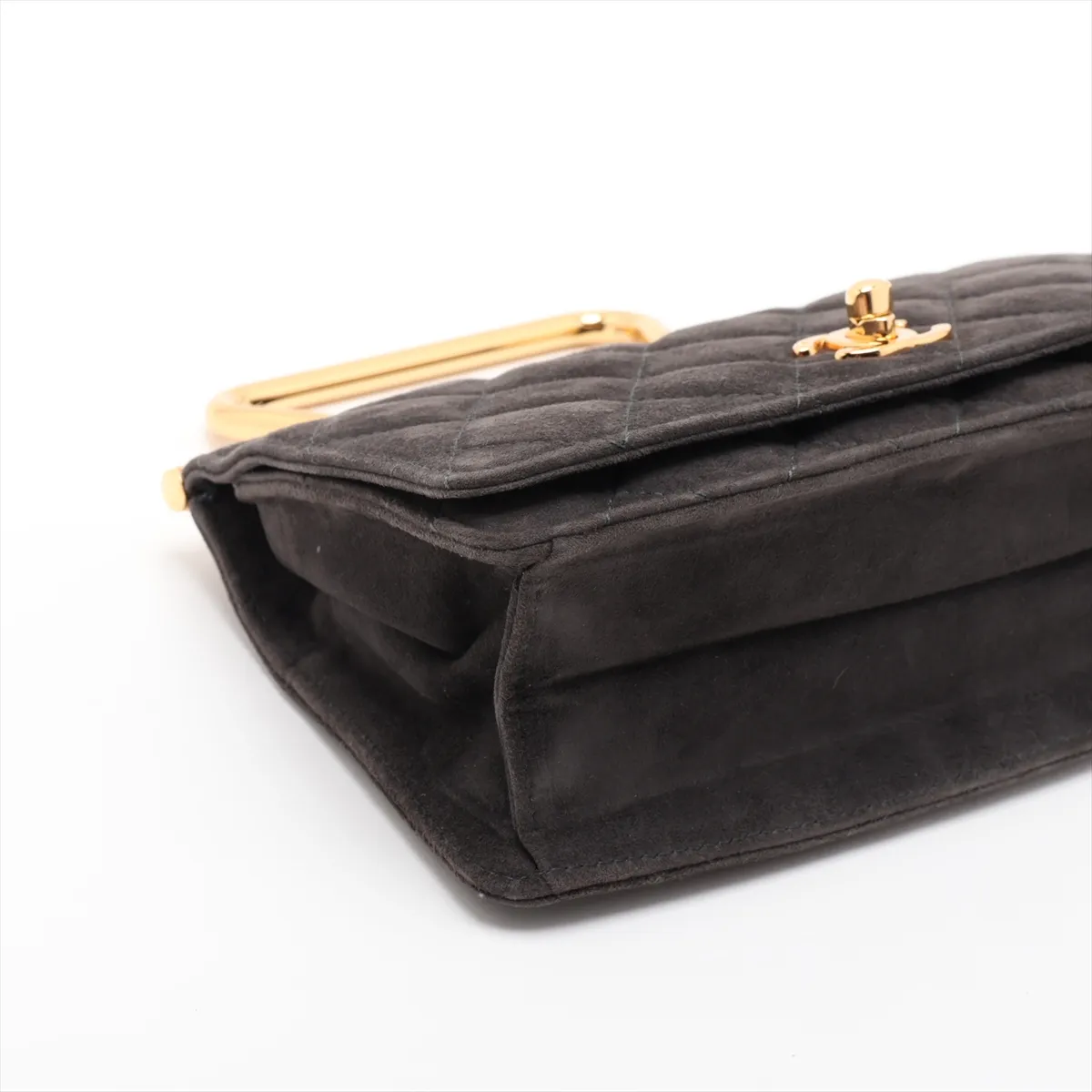 Matelassé Velvet Handbag, Gray with Gold Hardware, Item No. 34820750 (Serial No. 3) — view 4
