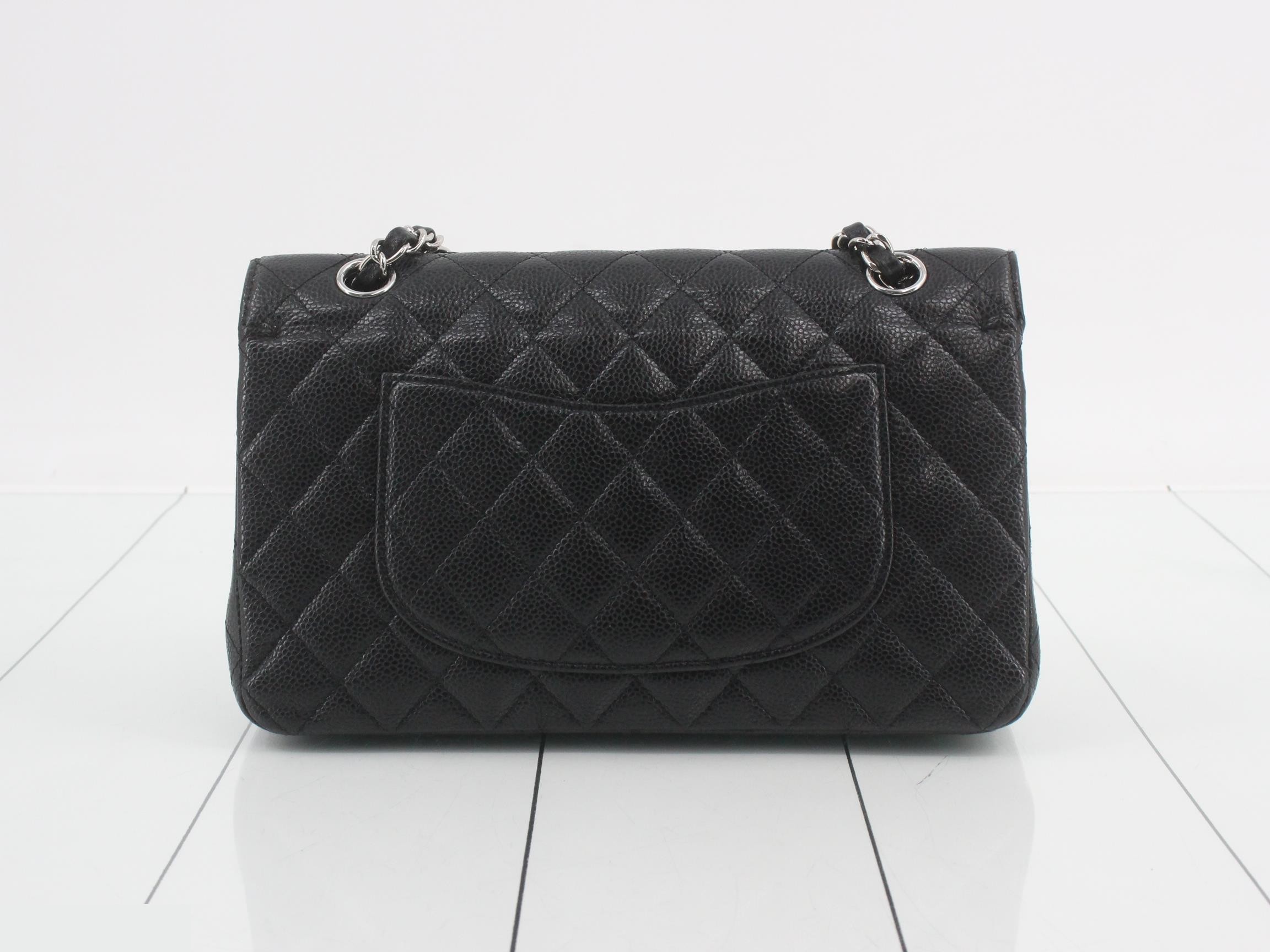 Matelassé 25 Chain Shoulder Bag, Caviar Leather, Black — view 2